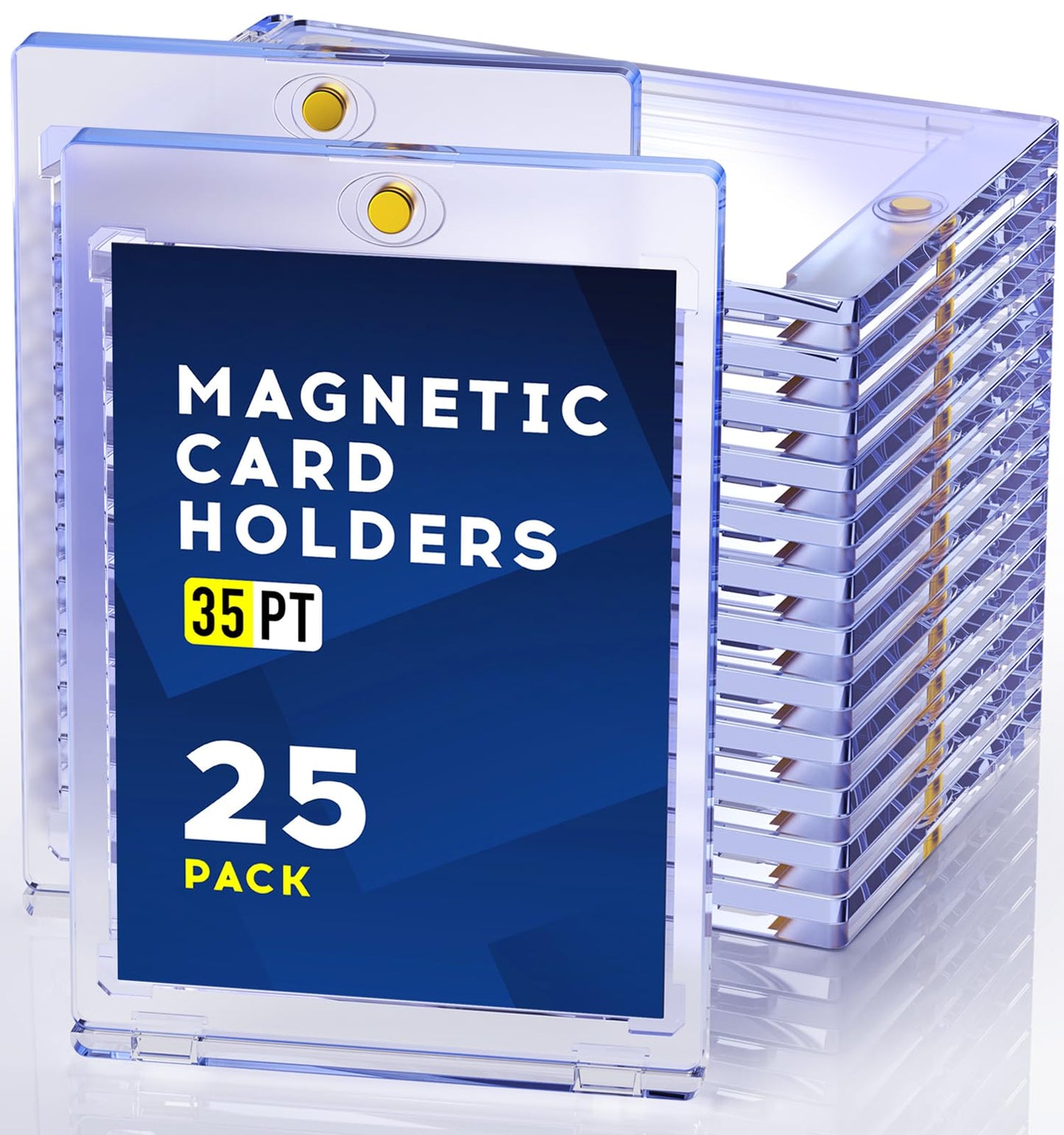 Hot 100ct Magnetic Card Holder, 35pt One Touch Card Holder, U-V Protectors Hard Plastic for Trading Cards, Magnet Case, Sports, Game, Football, Baseball