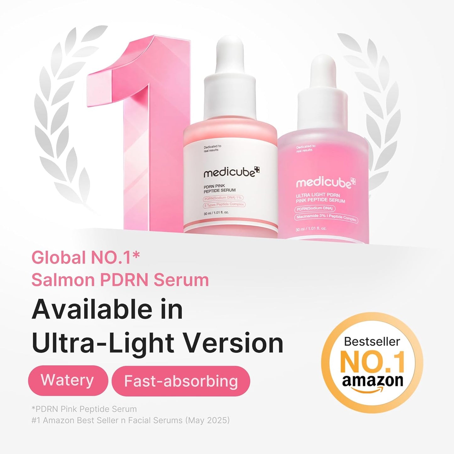 Hotmedicube PDRN Pink Peptide Serum with Salmon DNA | Ultra Light Hydrating Serum with Hyaluronic Acid | Fast-Absorbing Glow Care for Skin Clarity | Korean Skincare, 3.71 fl. Oz
