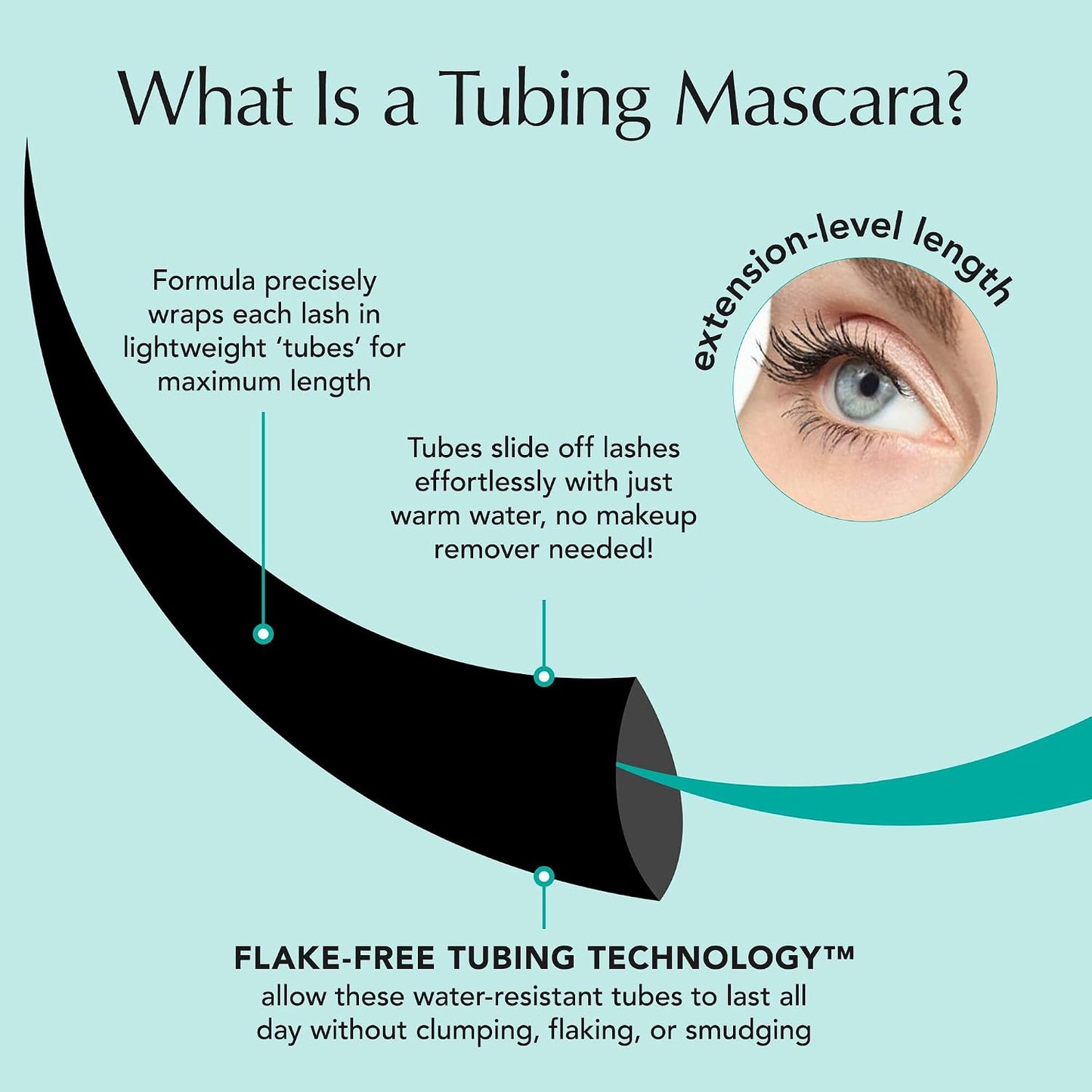 HotThrive Causemetics Thrive Mascara, Liquid Lash Extensions Mascara, Tubing Mascara Lengthening, Volumizing & Curling, Smudge Proof, Washable, No Clumping or Flaking, Vegan, Crystal (Brown Black)