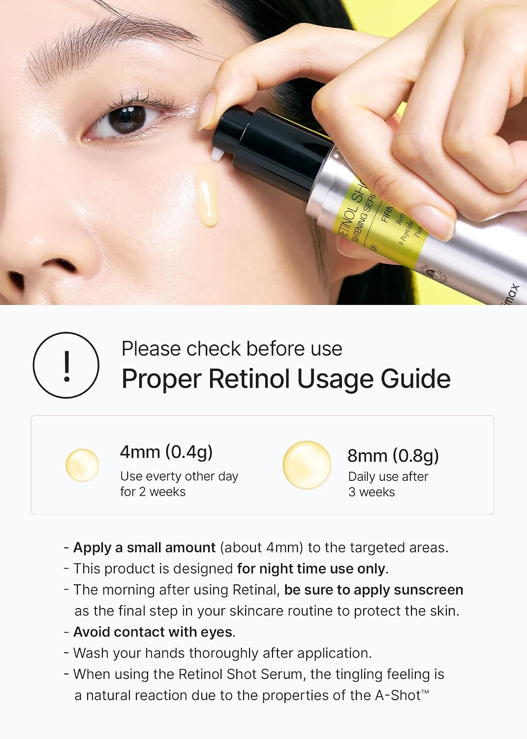 Hotcelimax The Vita A Retinol Shot Tightening Serum | with Pure Vitamin A Retinol, Peptide, Pore Minimizer, Wrinkles & Fine Lines, Firmer Skin, Anti-Aging, Skin Smoothing, Korean Skin Care Gift, 30ml