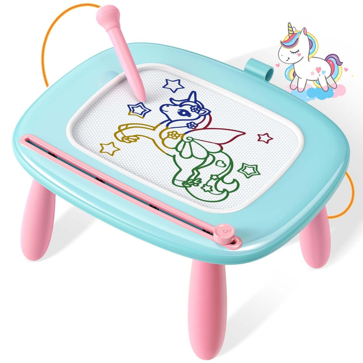 HotSeimome Magnetic Drawing Board, Toddler Girl Toys for 1-3 Year Old, Doodle Board Learning and Educational Kids Toys for 1 2 3 Year Old Baby Birthday GIF- Pink
