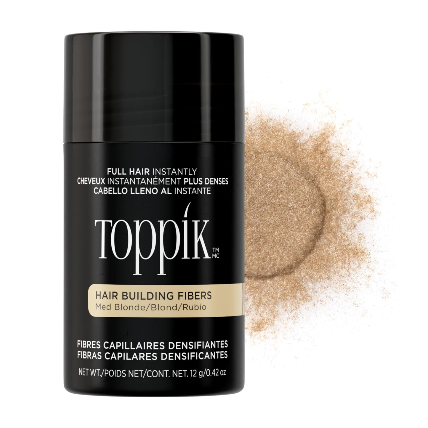HotToppik Hair Building Fibers, Fill In Fine or Thinning Hair Instantly Thicker, Fuller Looking Hair 9 Shades,4 size options