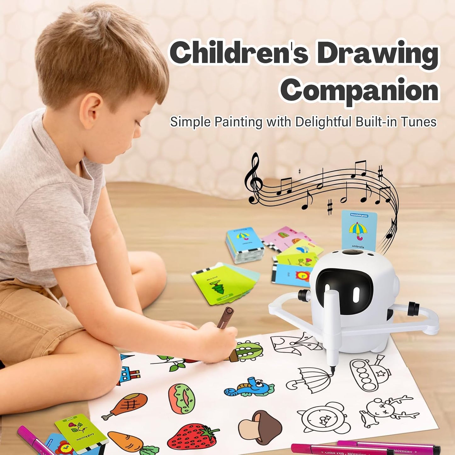 Hot RIVGOT Drawing Robot for Kids with 150 Cards, Voice Interactive Educational Drawing Machine, Montessori Painting Learning Toys for 3 4 5 6 7 8 Year Old Boys Girls Birthday Party