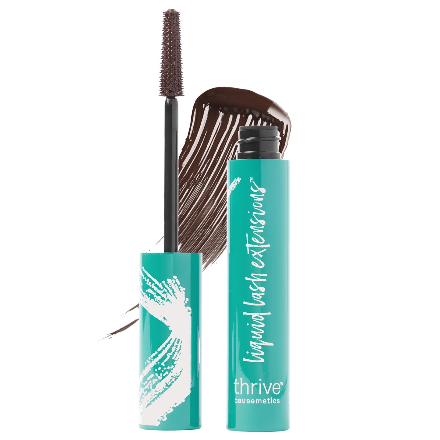 HotThrive Causemetics Thrive Mascara, Liquid Lash Extensions Mascara, Tubing Mascara Lengthening, Volumizing & Curling, Smudge Proof, Washable, No Clumping or Flaking, Vegan, Crystal (Brown Black)