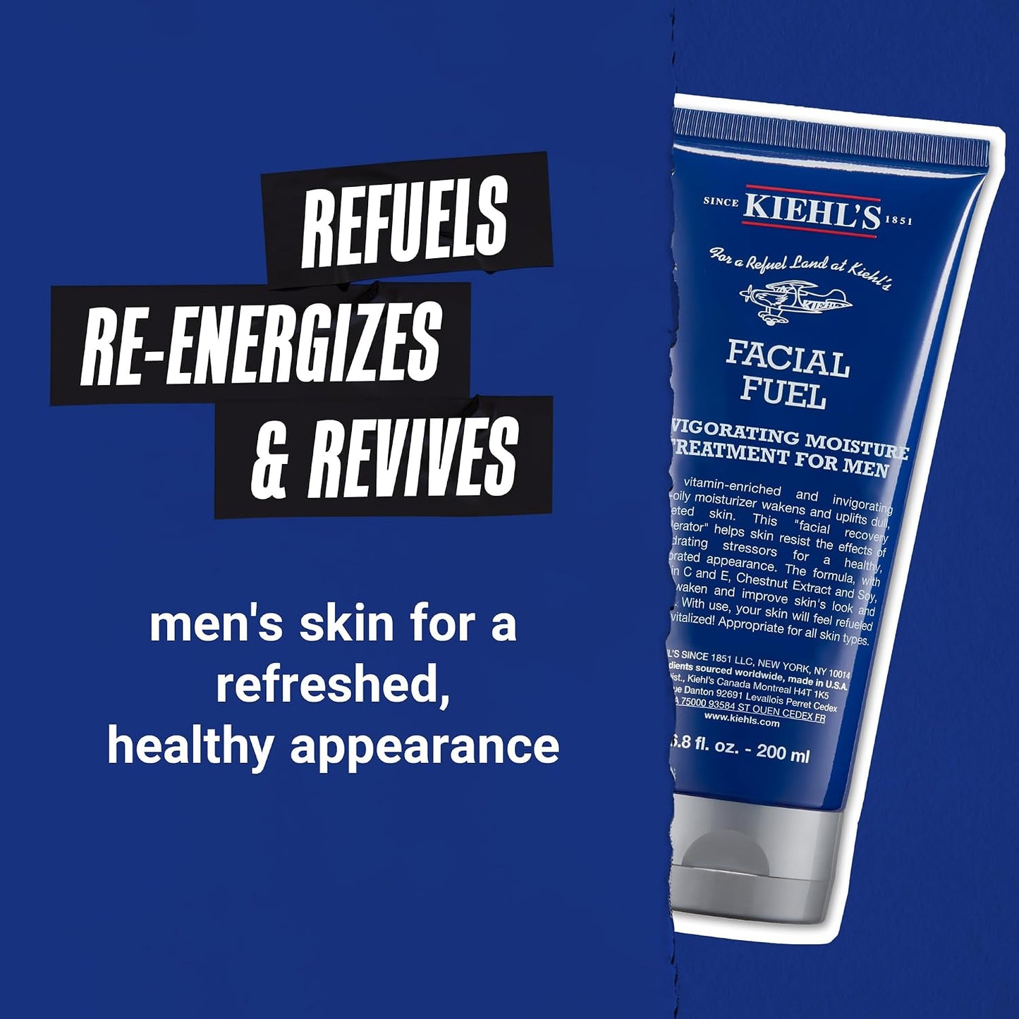 HotKiehl's Facial Fuel Moisturizer, Men's Face Cream, with Vitamin C and Caffeine that Contain Antioxidants to Help Energize and Reduce Dullness, Non-Greasy, Paraben-free, Sulfate-free