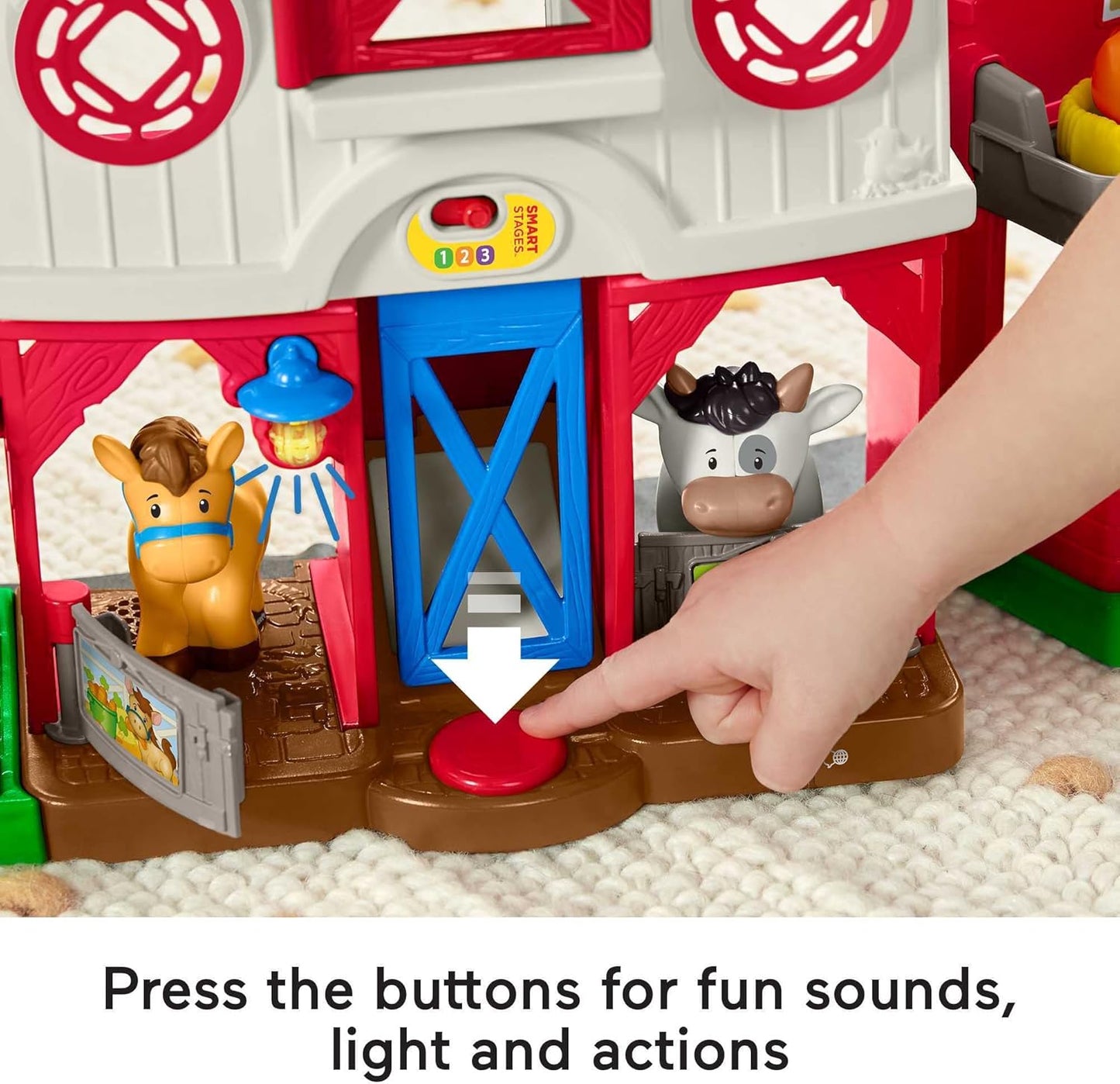 HotFisher-Price Little People Caring for Animals Farm Electronic Interactive playset with Smart Stages Learning Songs for Toddlers Ages 1 and up (Amazon Exclusive)