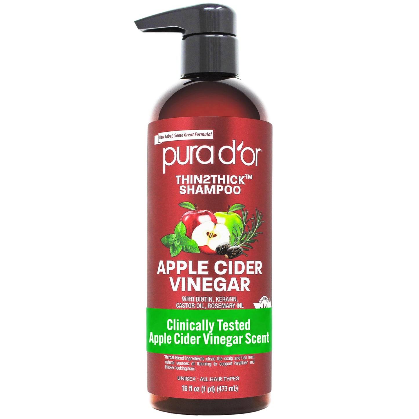 HotPURA D'OR Original Gold Label Anti-Thinning Shampoo - CLINICALLY TESTED - Biotin & Argan Oil – Sulfate-Free Strengthening & Volumizing for Fuller-Looking Hair, Men & Women, Natural Earthy Scent 16 oz