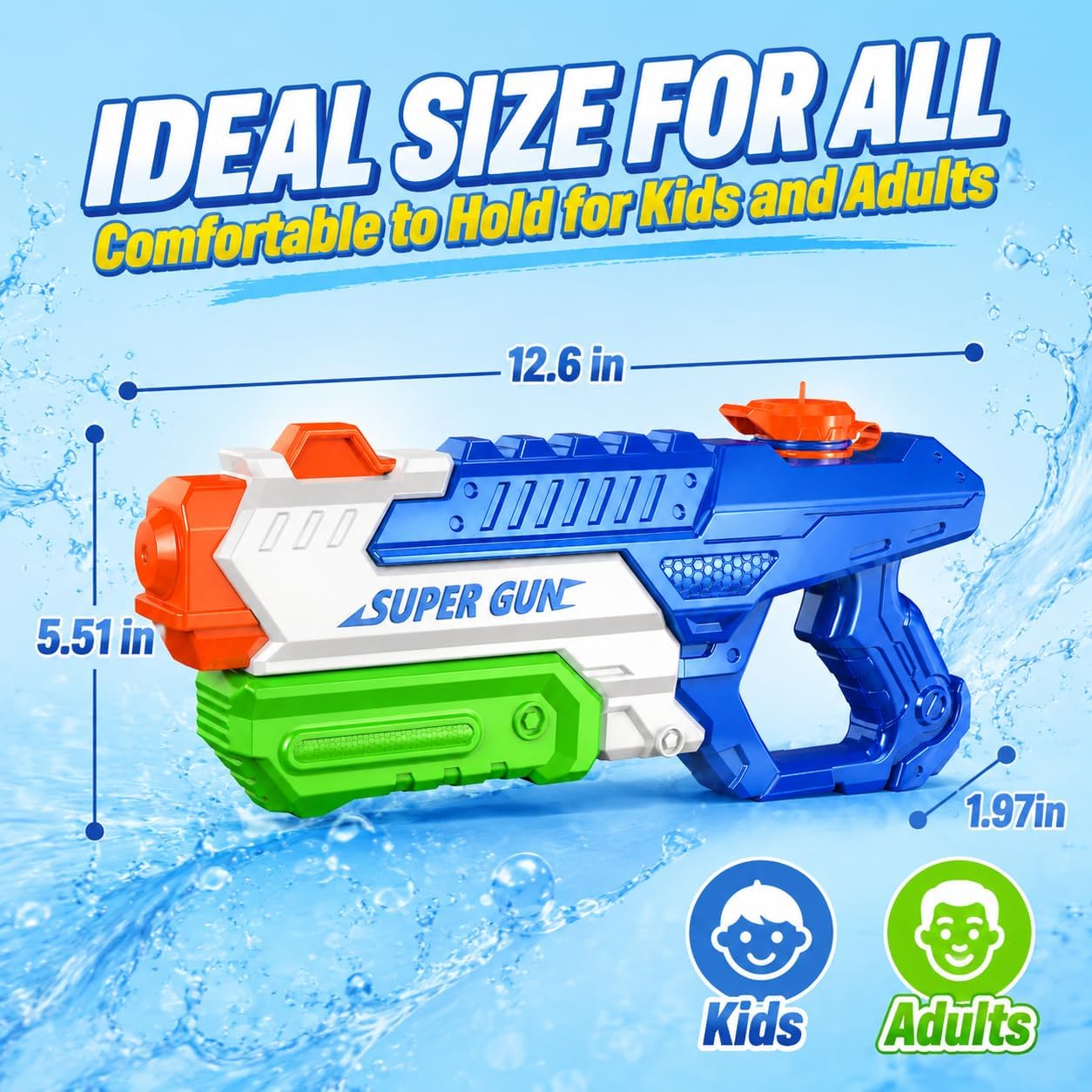 Hot 3 Pack Water Guns for Kids Adults, 600cc High Capacity Super Squirt Blaster Soaker, Long Range Pump Action Water Gun Squirter, Outdoor Summer Pool Beach Water Fighting Toys