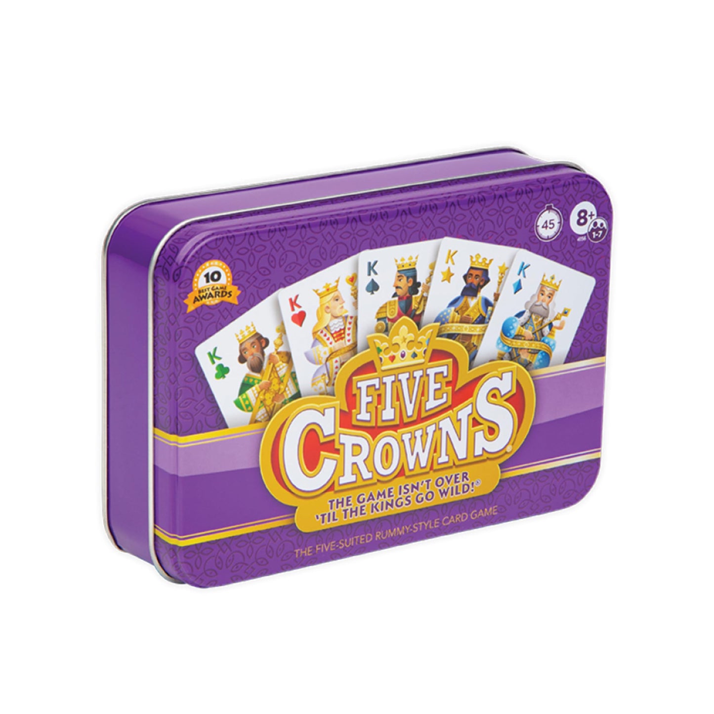 HotFive Crowns Collectible Tin – Card Game for Kids and Adults, Family Game Night, The Game isn’t Over Until the Kings Go Wild, 5 Suited Rummy Style Card Game, 1-7 Players, Ages 8+