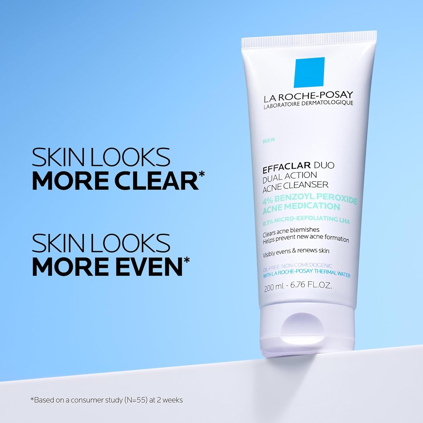 HotLa Roche-Posay Effaclar Dual 4% Benzoyl Peroxide Acne Face Wash 6.76oz | Acne treatment with LHA exfoliant helps clear and prevent blemishes. Paraben free, oil free acne wash.