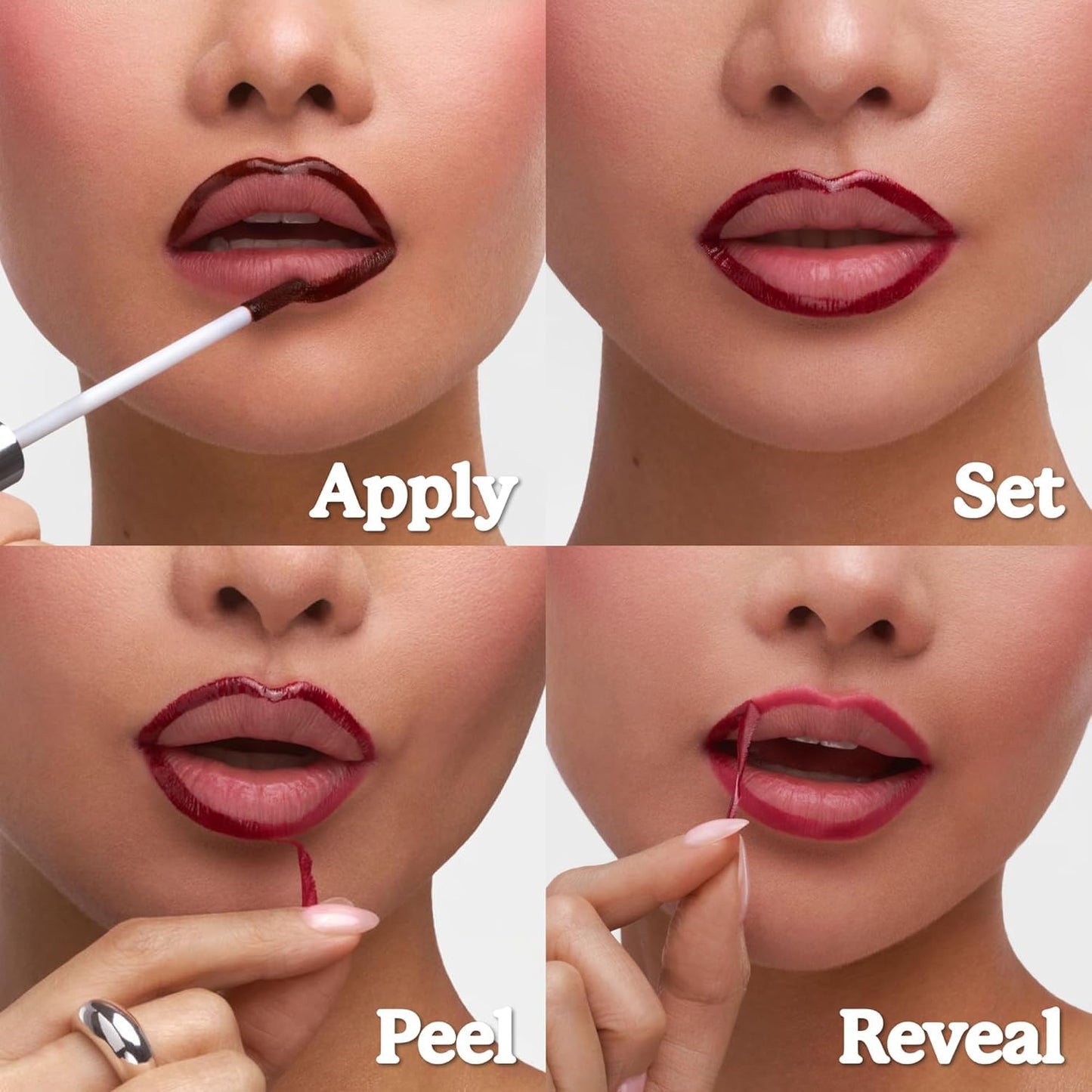 HotSacheu Lip Liner STAY-N Peel Off Lip Stain — Long Lasting Waterproof Lip Tint with Hyaluronic Acid & Vitamin E — Transfer Proof Matte Finish (p-INKED)