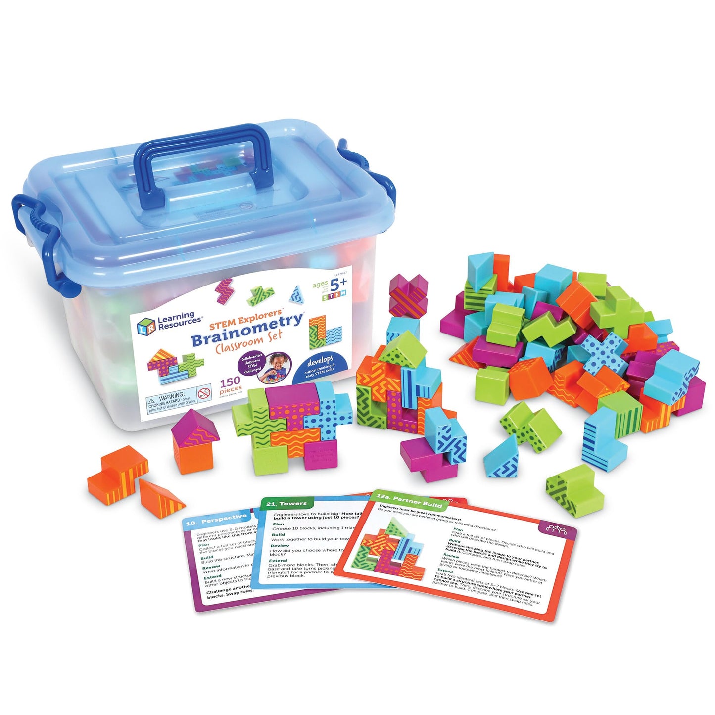 HotLearning Resources STEM Explorers Brainometry - 3D Puzzle Games for Kids, Kids Travel Games, Brain Teaser Puzzles, Pattern Memory Game, Brain Game Toys, Classroom Toys, 5 Year Old Boy and Girl Gifts