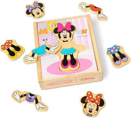 HotMelissa & Doug Disney Minnie Mouse Dress-Up Puzzle, 18 Pieces Mix and Match Outfits, Sorting & Matching Toy with Storage Case, Educational Puzzle for Toddlers Ages 3+