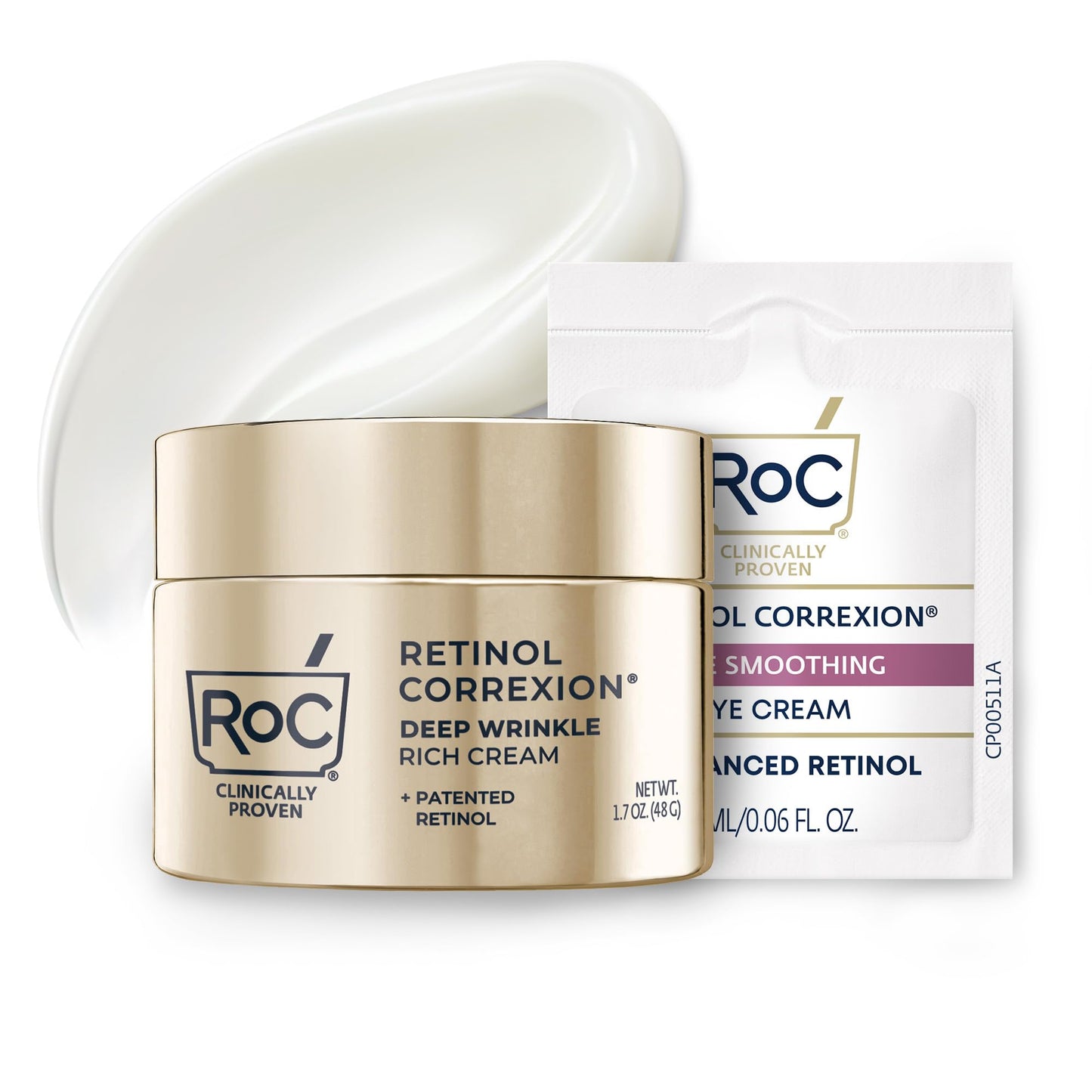 HotRoC Retinol Correxion Night Cream for Deep Wrinkles, Anti Aging Skincare Treatment Women and Men, 1.0 oz (Packaging May Vary)