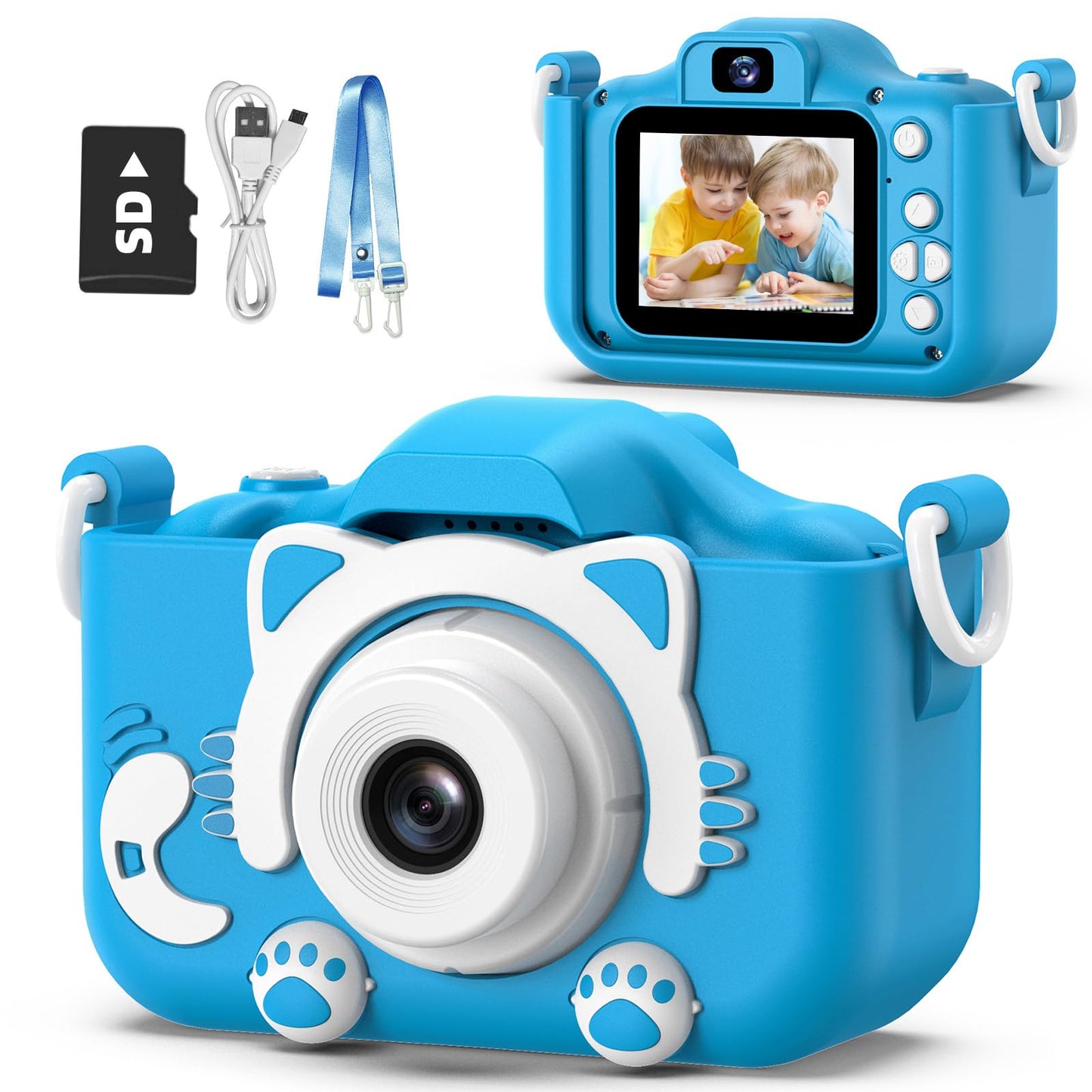 HotGoopow Kids Camera Toys for 3-8 Year Old Girls Boys,Children Digital Video Camcorder Camera with Cartoon Soft Cover, Best Chritmas Birthday Festival Gift for Kids