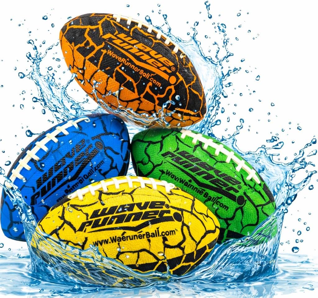 HotWave Runner Water Football for Pool and Beach | Waterproof Football for Outdoor Games for Adults, Teens, and Kids - Lightweight Pool Toys, Easy Wet Grip, Outdoor Summer Toy