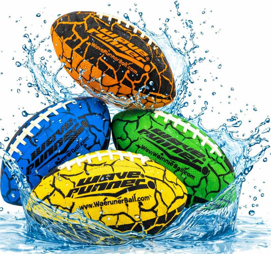 HotWave Runner Water Football for Pool and Beach | Waterproof Football for Outdoor Games for Adults, Teens, and Kids - Lightweight Pool Toys, Easy Wet Grip, Outdoor Summer Toy