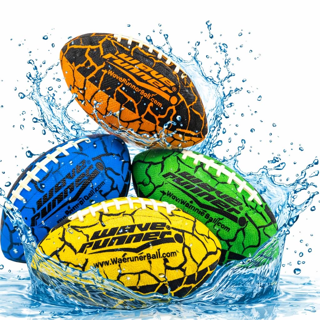 HotWave Runner Water Football for Pool and Beach | Waterproof Football for Outdoor Games for Adults, Teens, and Kids - Lightweight Pool Toys, Easy Wet Grip, Outdoor Summer Toy