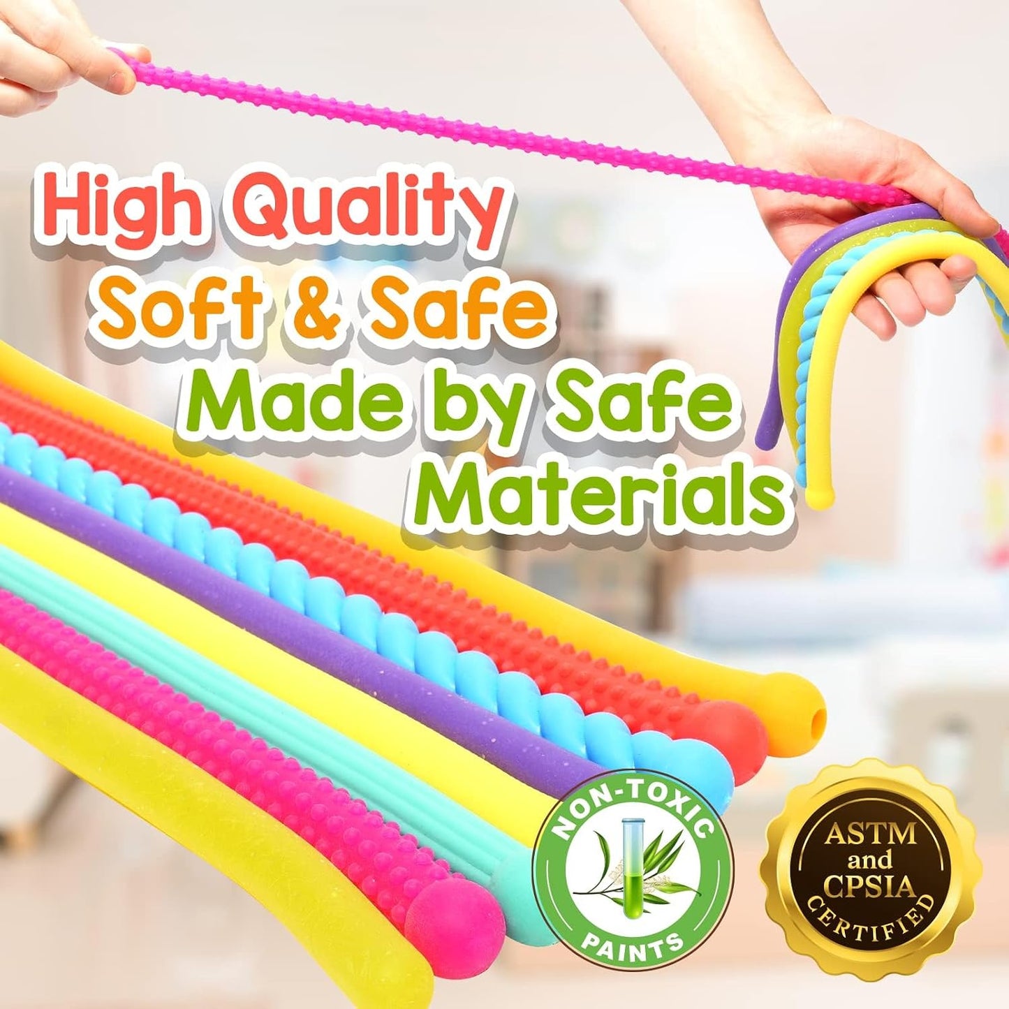 HotSensory Autism Toys for Kids - Textured Stretchy Fidget Toys for Stress - Sensory Toys Special Needs for Autistic Toddlers Boys Girls Stocking Stuffers Gifts, Treasure Prizes Classroom - 8 Pack