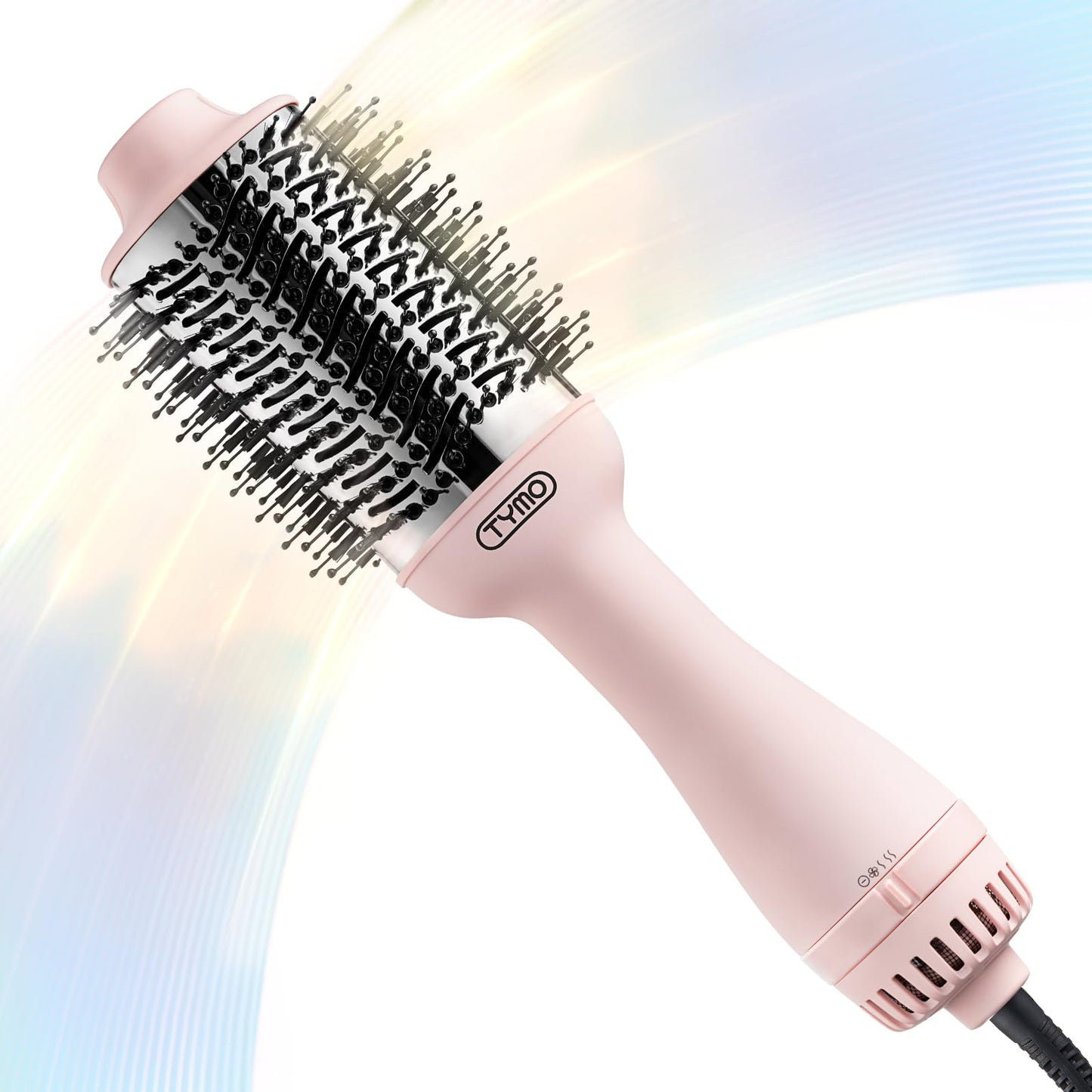 HotTYMO Hair Dryer Brush Blow Dryer Brush in One, 4 in 1 Ionic Hairdryer and Styler Volumizer with Oval Titanium Barrel, Hot Air Straightener for Smooth Frizz-Free Blowout, Gold, 2.85 Inch