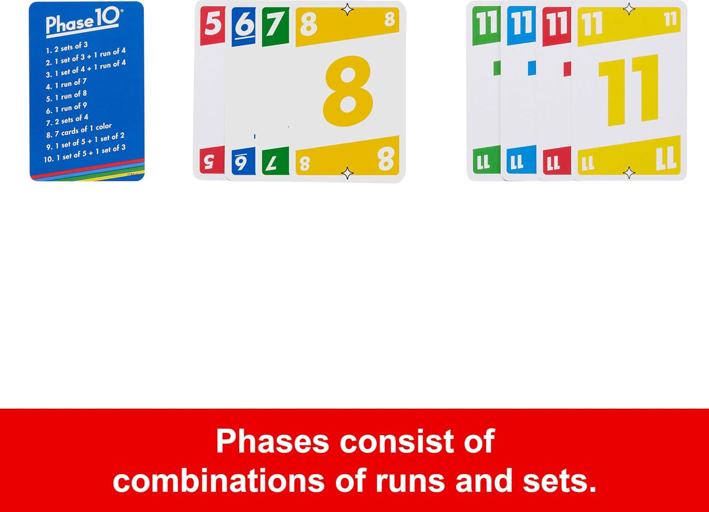 HotMattel Games Phase 10 Card Game in Storage Tin for Ages 7+