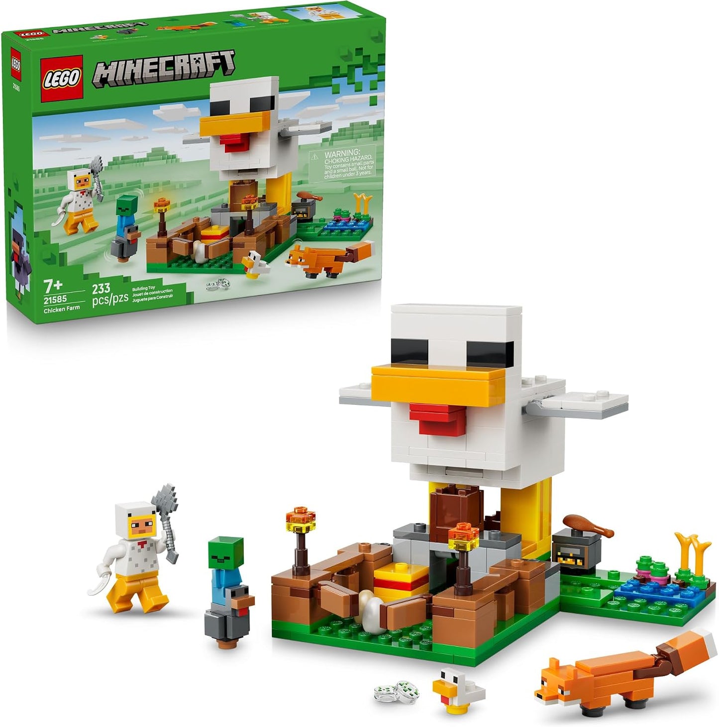 HotLEGO Minecraft Chicken Farm Building Toy for Kids - Video Game Playset & Figures for Boys & Girls, Ages 7+ - Gift for Birthdays - 21585