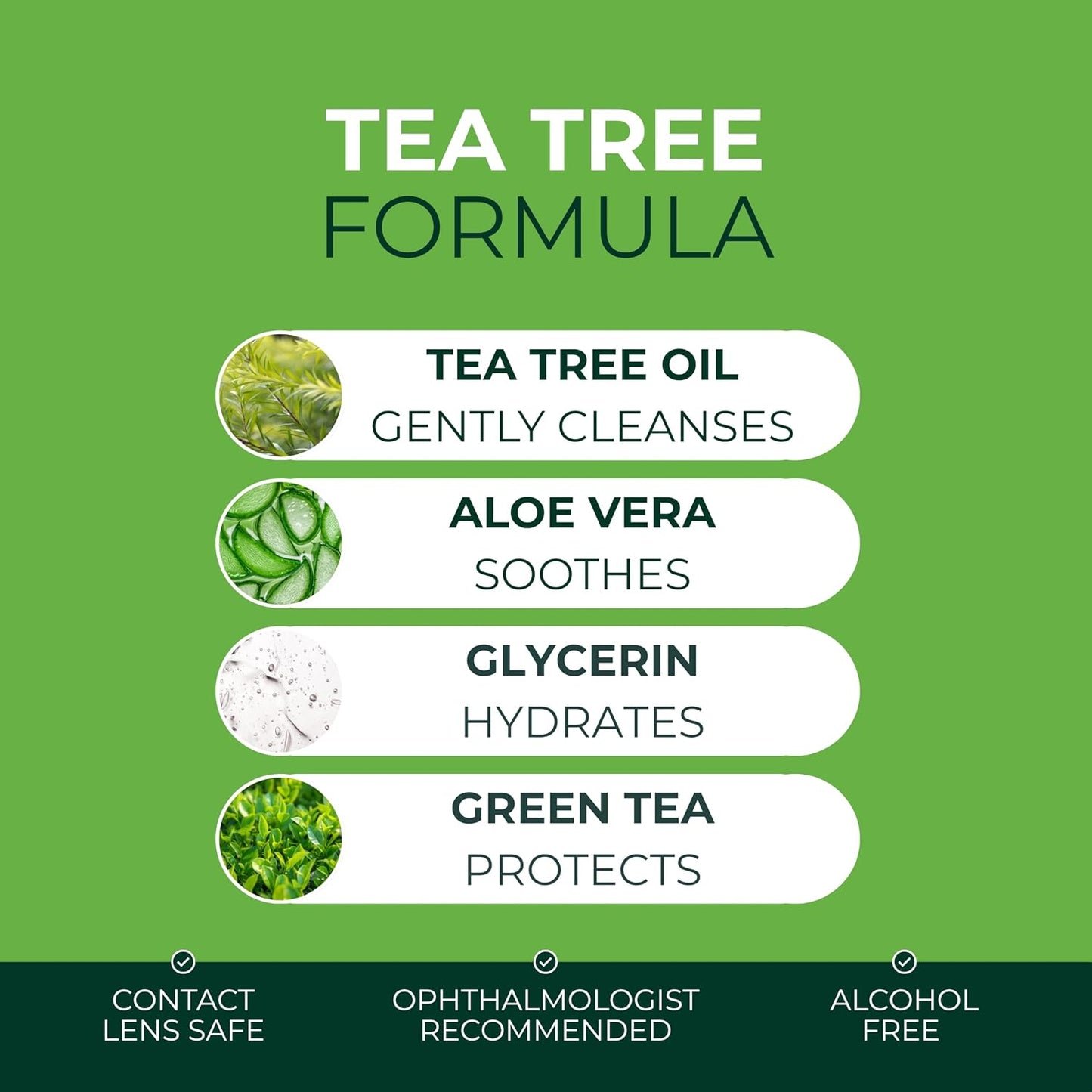 HotNOVEHA 60PCs Tea Tree Oil Eyelid & Lash Wipes | With Hyaluronic Acid, Green Tea & Chamomile For Blepharitis, Itchy & Stye Eyes, Individually Wrapped, Natural Eyelash Makeup Remover & Daily Cleanser