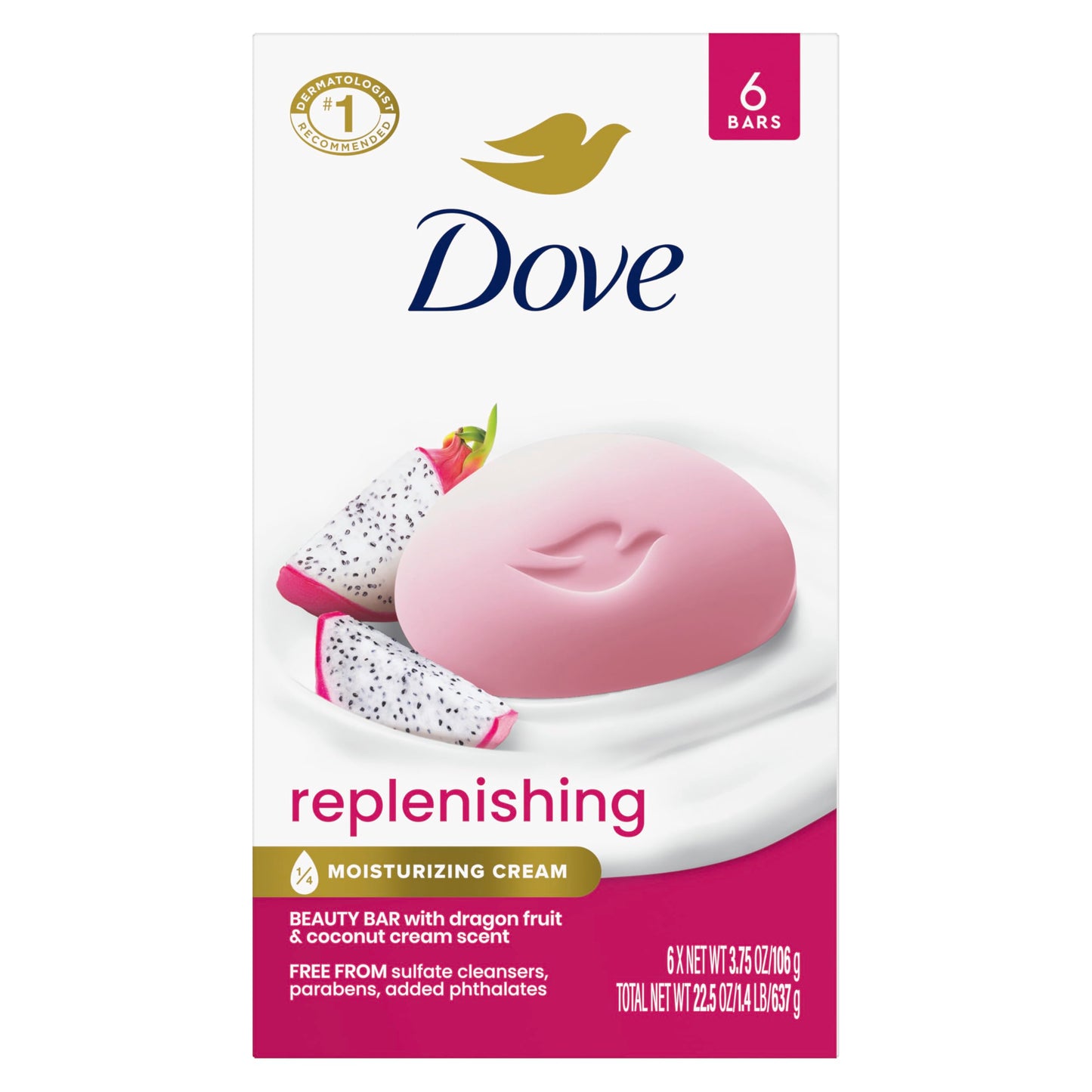 HotDove Hydrating Beauty Bar Soap 6 Count, Glacial Water & Avocado Oil, 3.75 oz I Hydrating beauty bar with glacial water and avocado oil for refreshed, soft and healthy-looking skin