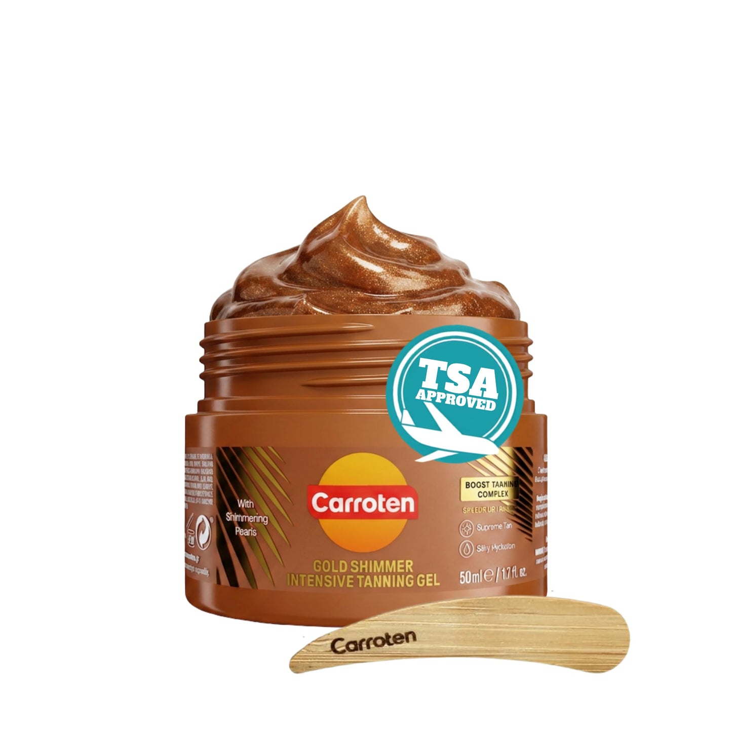 HotCarroten Intensive Tanning Gel | Browning Tan Accelerator | Non-Greasy, Water-Resistant with Carrot and Coconut Oil | Vitamin A & E For Moisture & Hydration | Made in Greece | 5 Fl Oz