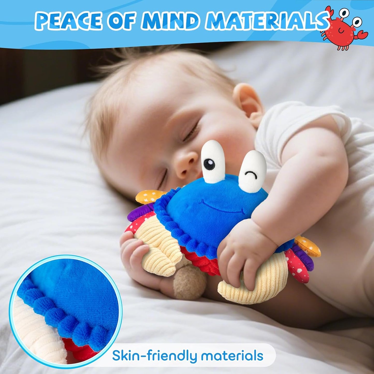 HotInteractive Crawling Crab Baby Toy, Musical Toy with 40 Songs & Recording | Soft Plush Toy for Tummy Time, Sensory Play, Moving Toy for Baby 6 Months+, Parent-Child Interaction, Gifts for Infants