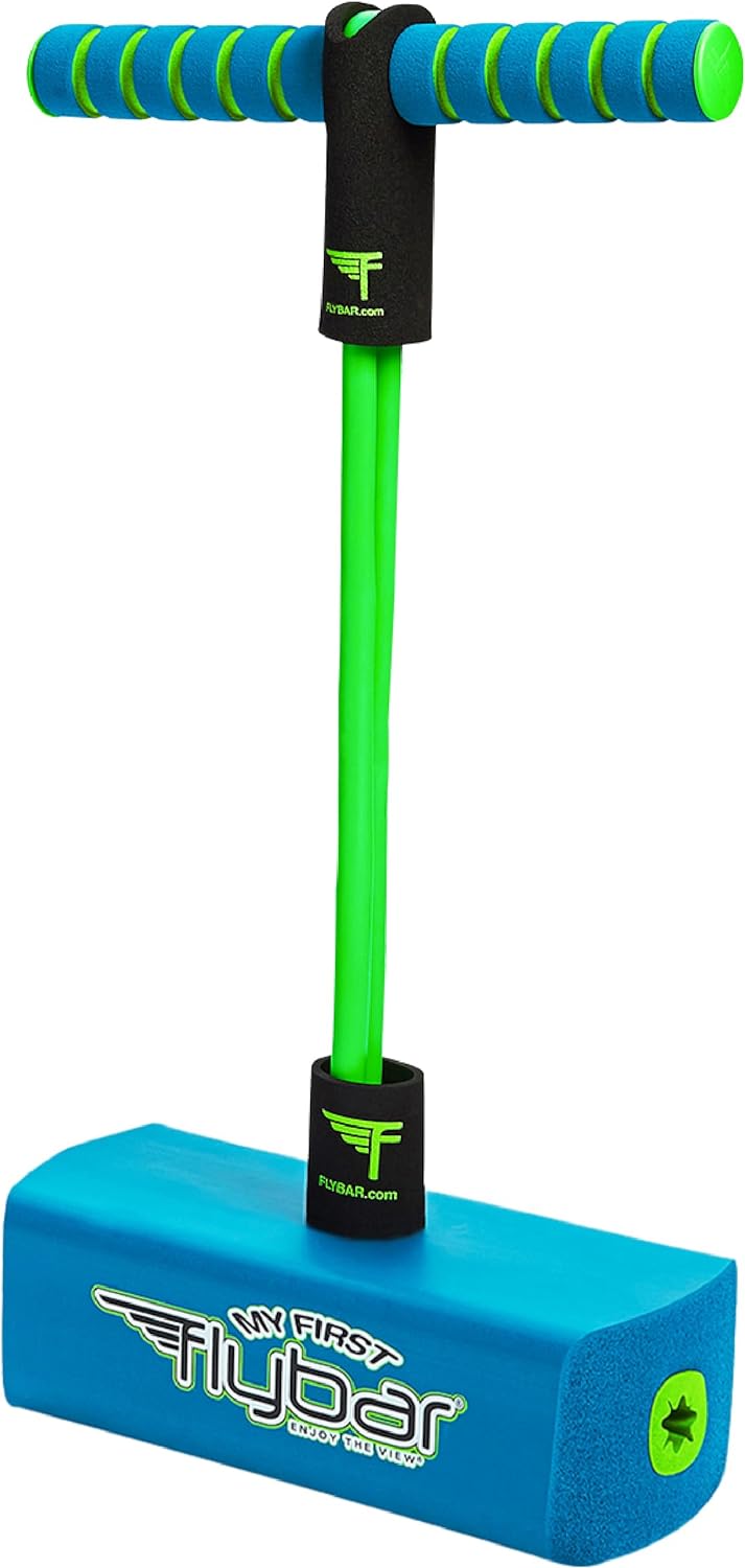 HotFlybar My First Foam Pogo Jumper for Kids Fun and Safe Pogo Stick, Durable Foam and Bungee Jumper for Ages 3 and up Toddler Toys, Supports up to 250lbs (Blue)
