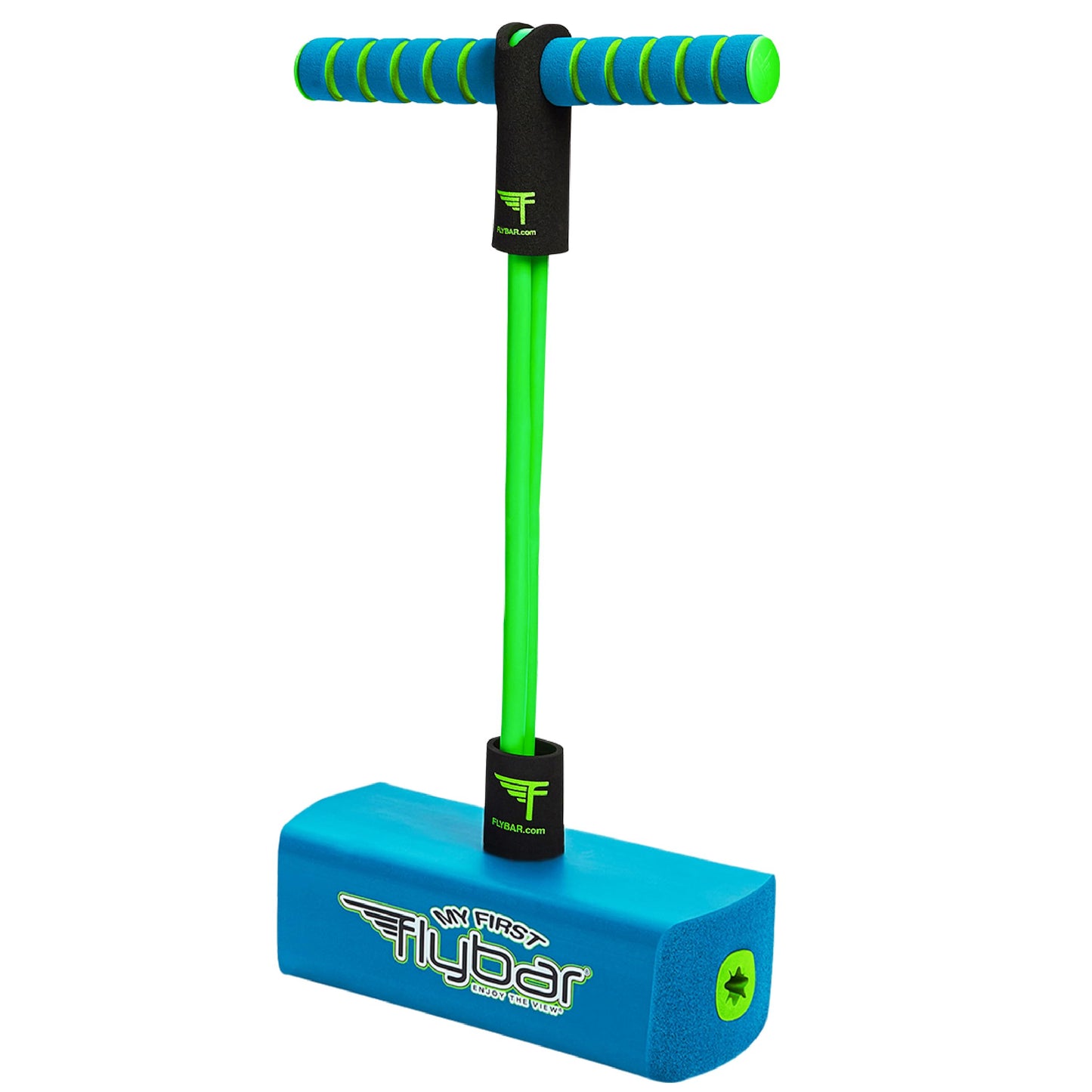 HotFlybar My First Foam Pogo Jumper for Kids Fun and Safe Pogo Stick, Durable Foam and Bungee Jumper for Ages 3 and up Toddler Toys, Supports up to 250lbs (Blue)