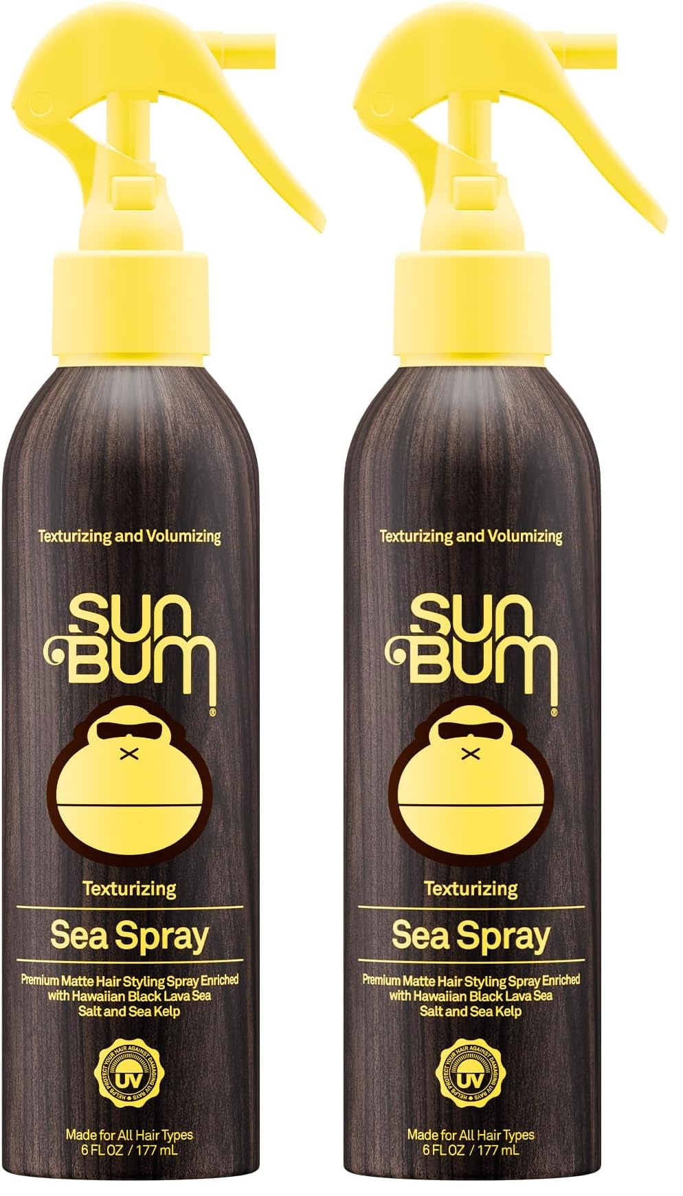 HotSun Bum Sea Spray | Texturizing and Volumizing Sea Salt Spray | UV Protection With a Matte Finish | Medium Hold | For All Hair Types | 6 FL OZ Bottle