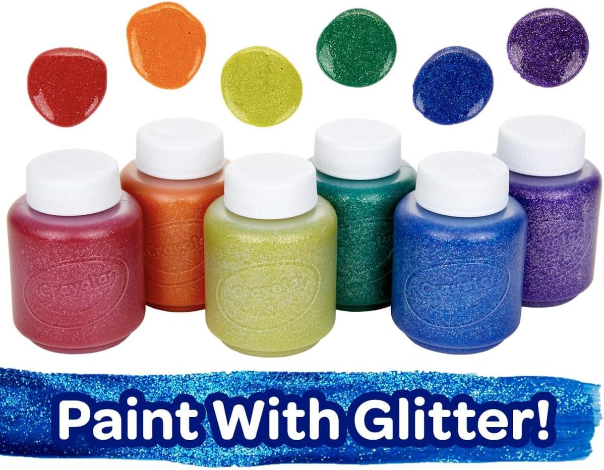 HotCrayola Washable Kids Paint Set (12ct), School Supplies for Kids, Classic and Glitter Paint, Classroom Essentials, Toddler Painting Kit, Ages 3+ [Amazon Exclusive]