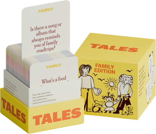 HotTALES 150 Conversation Cards, Perfect for Dinners, Road Trips, Classrooms & Game Nights, Gifts & Gatherings, Conversation Starters to Spark Creativity (Family Edition)