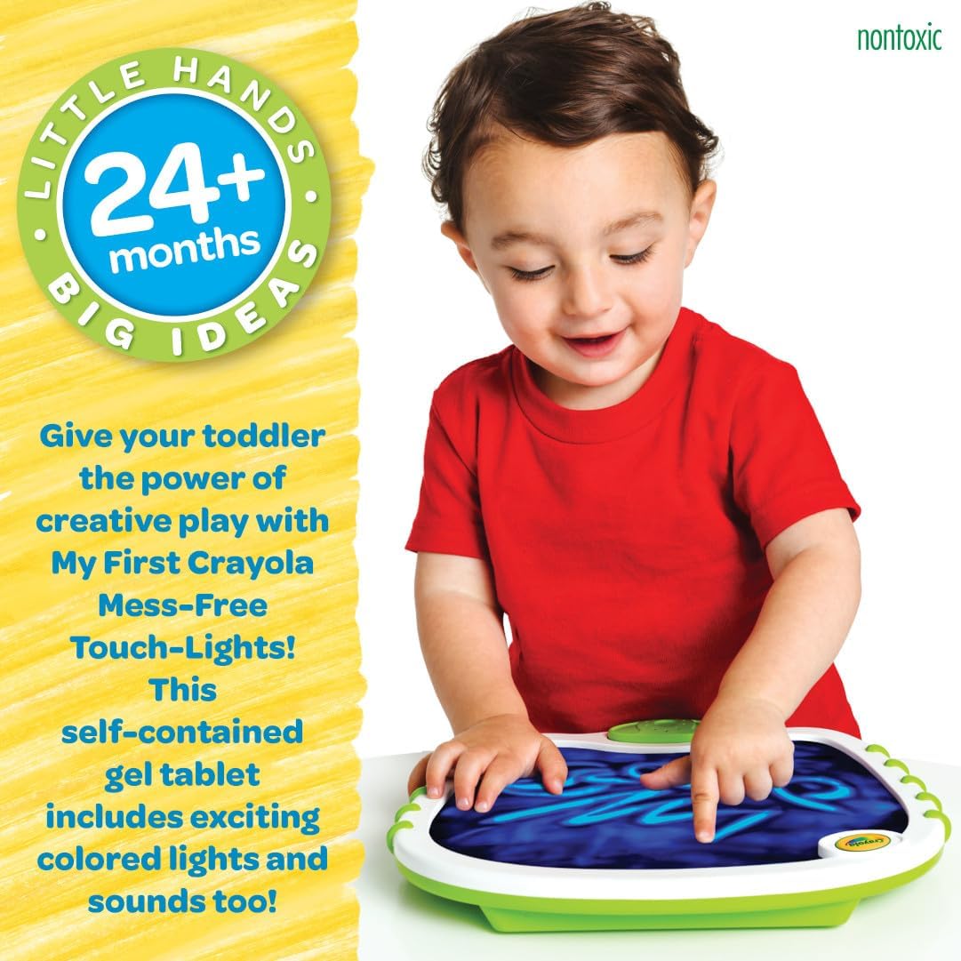 HotCrayola Toddler Touch Lights, Musical Sensory Toys for Toddlers, Learning Gifts, Light Up Drawing Pad, Mess Free Painting, Travel Activity, 2+