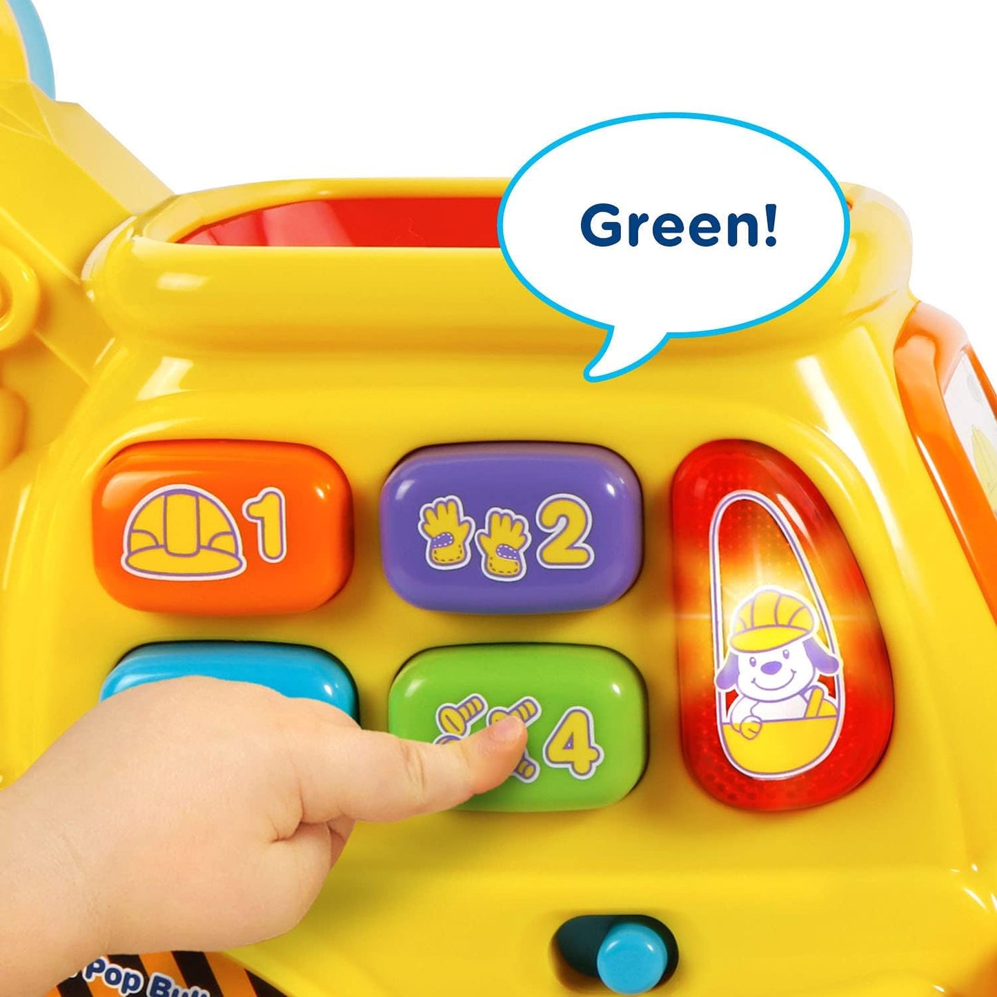 HotVTech Pop-a-Balls Push and Pop Bulldozer, Yellow