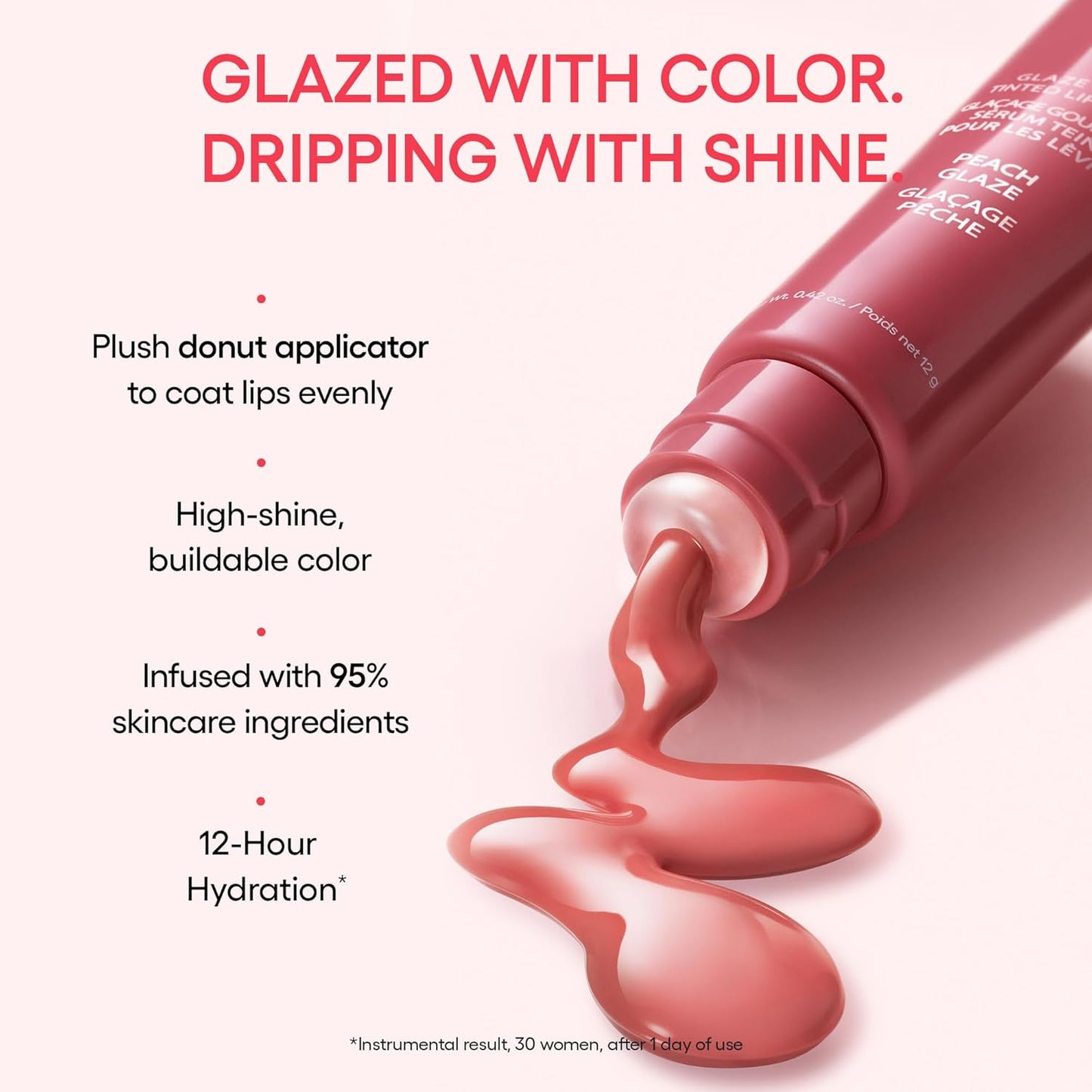 HotGlaze Craze Tinted Lip Serum, Strawberry Sprinkles: Hydrating Serum for Glossy,Nourished Lips