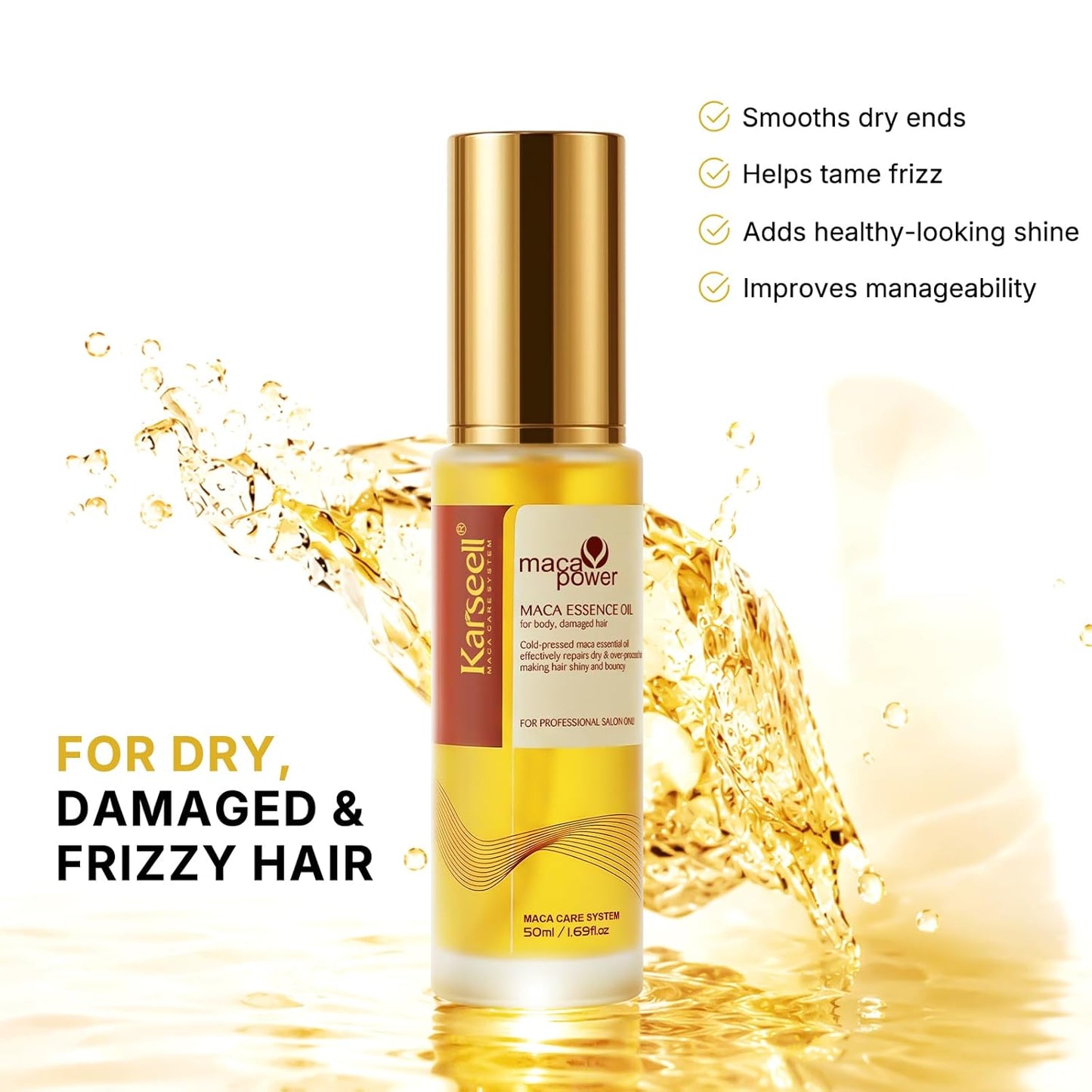 HotKarseell Moroccan Argan Oil for Hair Healing Cold Pressed Weightless Argan Oil Hair Serum for Dry Damaged Hair 50ml