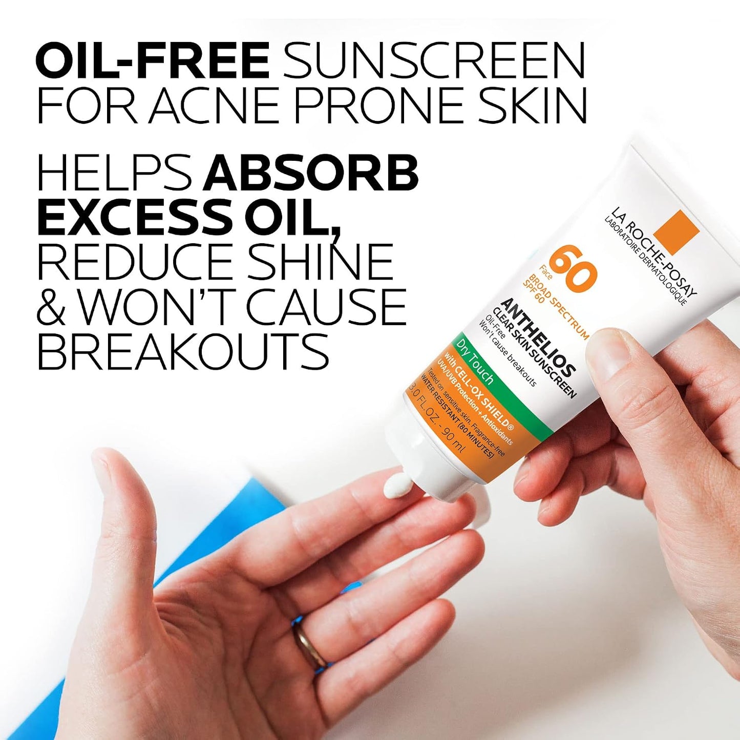 HotLa Roche-Posay Anthelios Clear Skin Oil Free Sunscreen for Face, SPF 60 3oz | Broad spectrum sunscreen with antioxidants, oil absorbing & non-greasy. Oxybenzone free, dry touch travel size sunscreen.