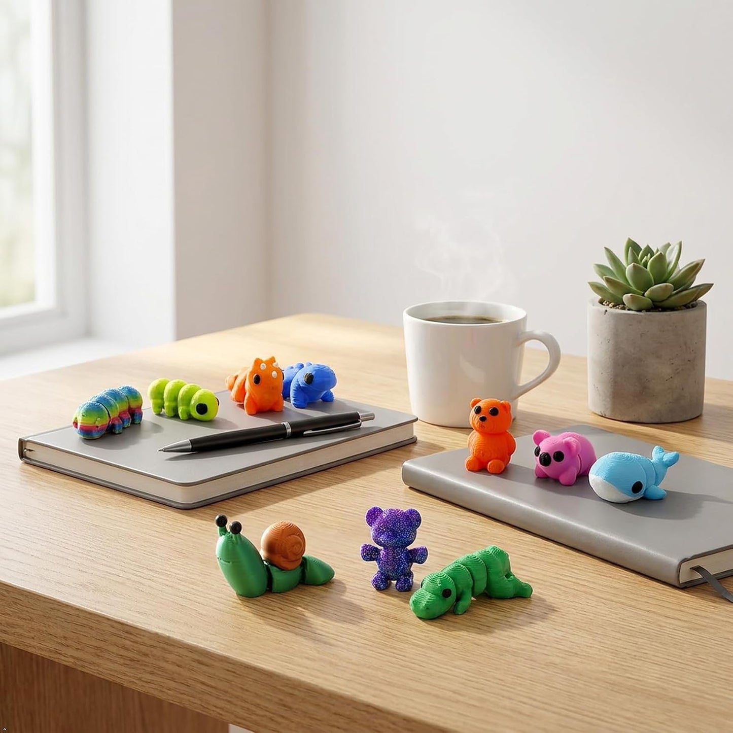 Hot 120PCS Surprise 3D Printed Animals Bulk, Random Collectible Mini Animal Figurines, Articulated Fidget Toys Variety Pack, Party Favors, Classroom Prizes, Goodie Bag Stuffers, Desk Pets