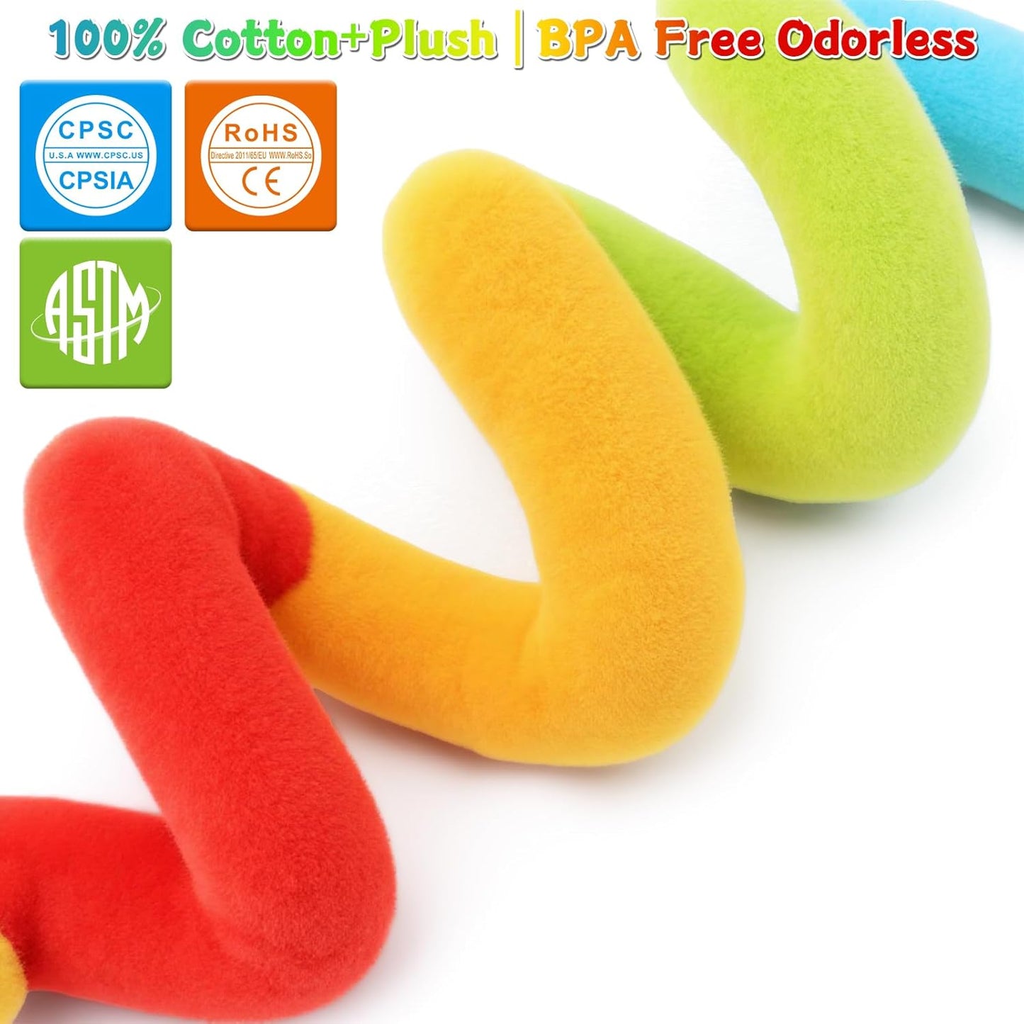 Hot Spiral Car Seat Toys - Baby Sensory Soft Plush Hanging Toys for 0-12 Months Stroller Crib Accessories, Essentials for Expecting Moms & Baby Shower Registry Gift