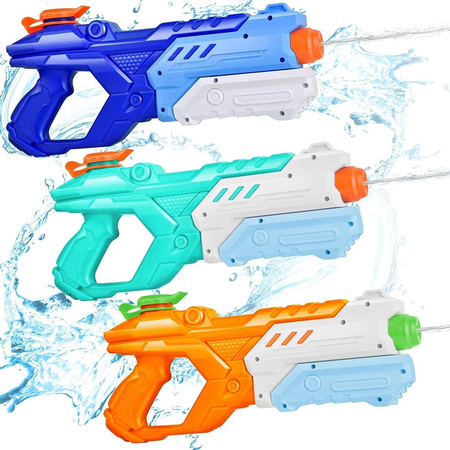 HotQuanquer 3 Pack Water Guns for Kids Adults - 600CC Squirt Water Toy Gun Super Blaster Soaker Long Range High Capacity Summer Swimming Beach Outdoor Water Fighting Play Pool Toys for Boys Girls (Blue)