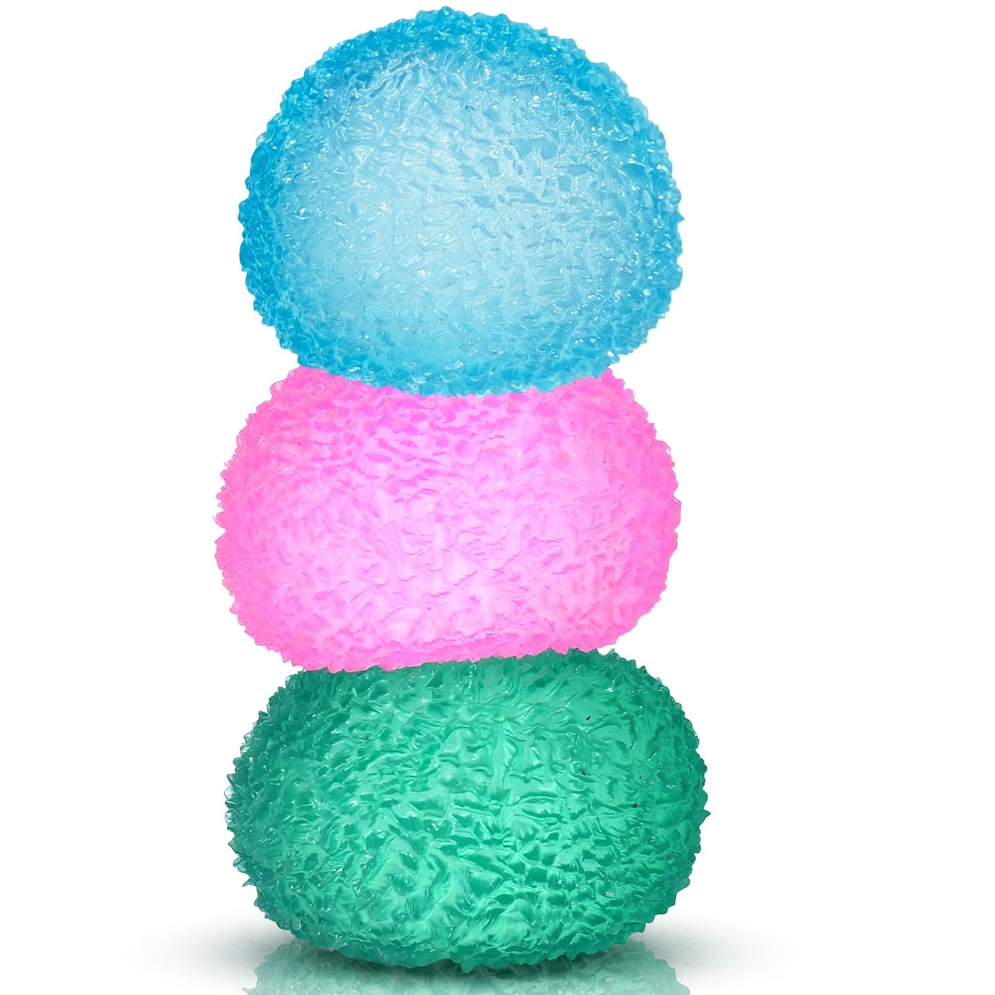 Hot3pc Big Stress Balls for Adults, Squishy Ball Sensory Textured Memory Gel Fidget Toys for Kids/Adults Hand Exercises, Valentines Day Party Favors Anxiety Relief Squeeze Ball(2.36“)