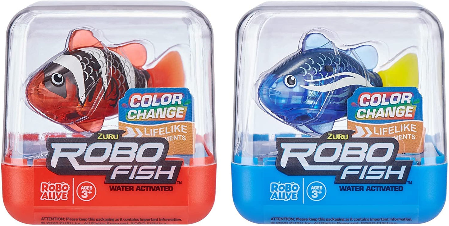 HotRobo Alive Robo Fish Robotic Swimming Fish (Pink + Golden) by ZURU Water Activated, Changes Color, Comes with Batteries, Amazon Exclusive (2 Pack) Series 3