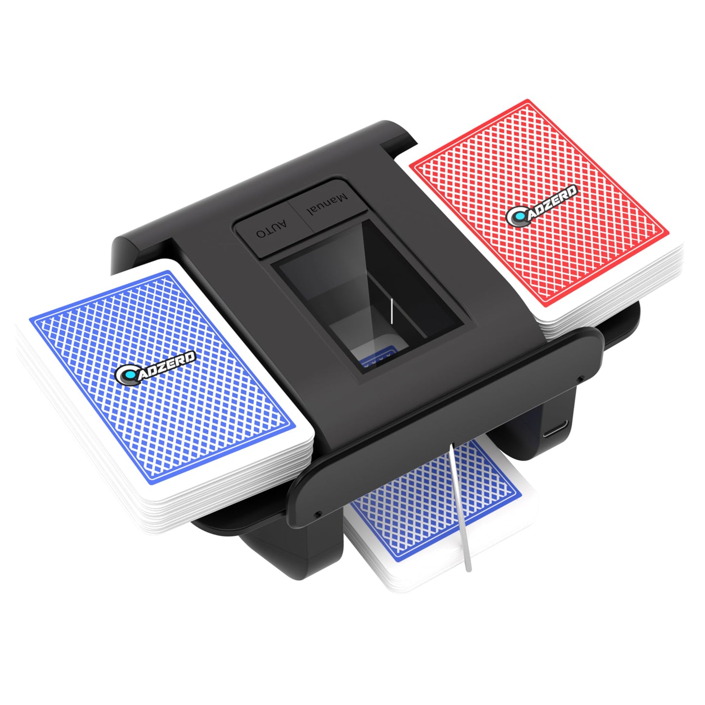 Hot ADZERD Automatic Card Shuffler for Seniors, Rechargeable One Press, Quiet Electric Shuffle Machine for Family Games and Poker Night, White