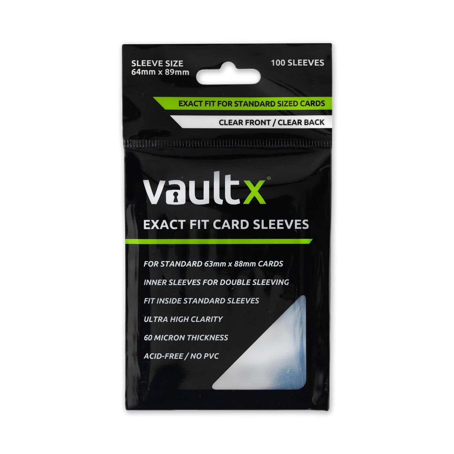 Hot Vault X Exact Fit Sleeves (500 Pack) Perfect Inner Sleeves for Trading Cards, Clear