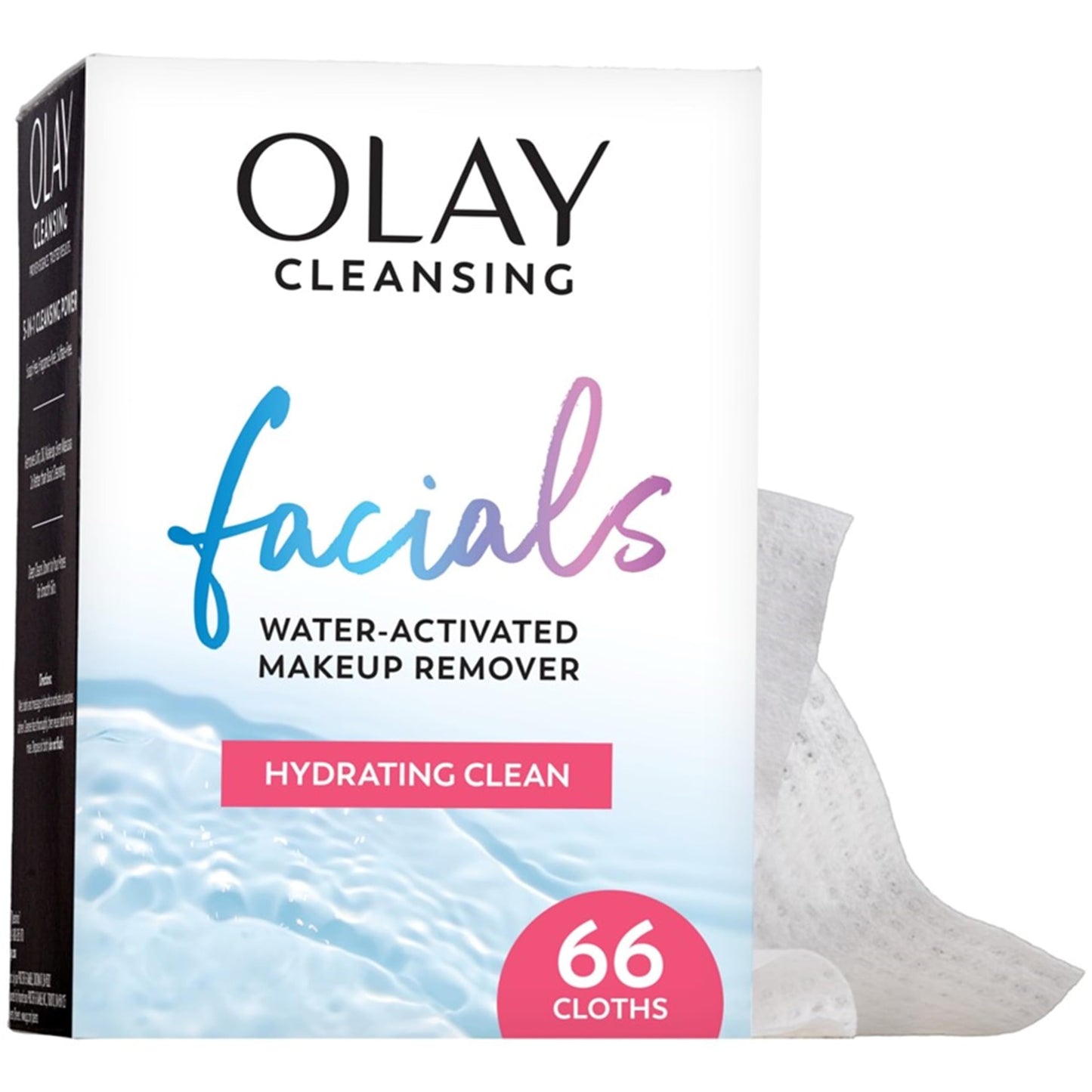 HotOlay Makeup Remover Wipes, Daily Facials Deep Clean Face Cleanser for Normal to Oily Skin, Alcohol & Fragrance Free, Soft Face Wash Towels, Travel Essentials for Women, Convenient Dry Cloths, 66 ct