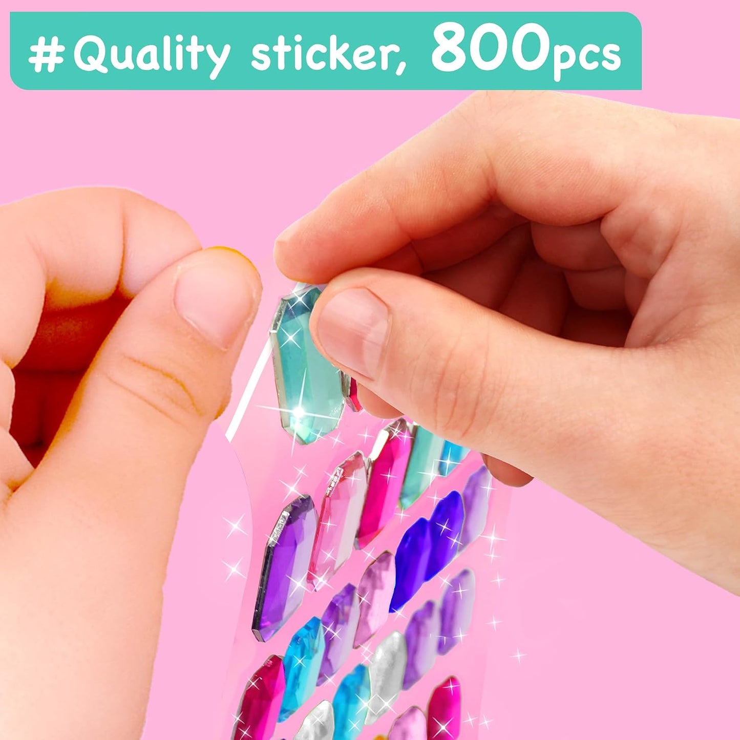 Hot EZCRA Mermaid Gem Sticker Kit for Kids - 800 Stickers, 8 Underwater Themes | Diamond Art Stickers and Gem Craft Set. Mess-Free and DIY Arts and Crafts. Birthday and Holiday Gift for Girls Ages 3-8.