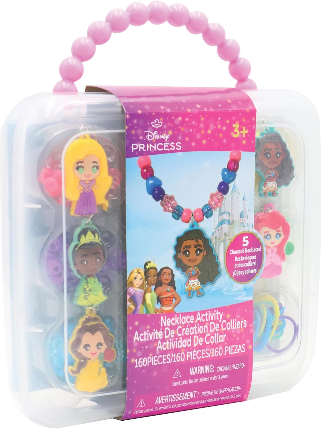 HotDisney Princess Necklace Activity Case – Jewelry Making Kit with Beads, Charms & Strings – Create Custom Princess Necklaces – Craft Gift for Girls Ages 3+ – Portable Storage Case Included | Craft Kit Includes Charms & Strings to Create 5 Custom Necklac